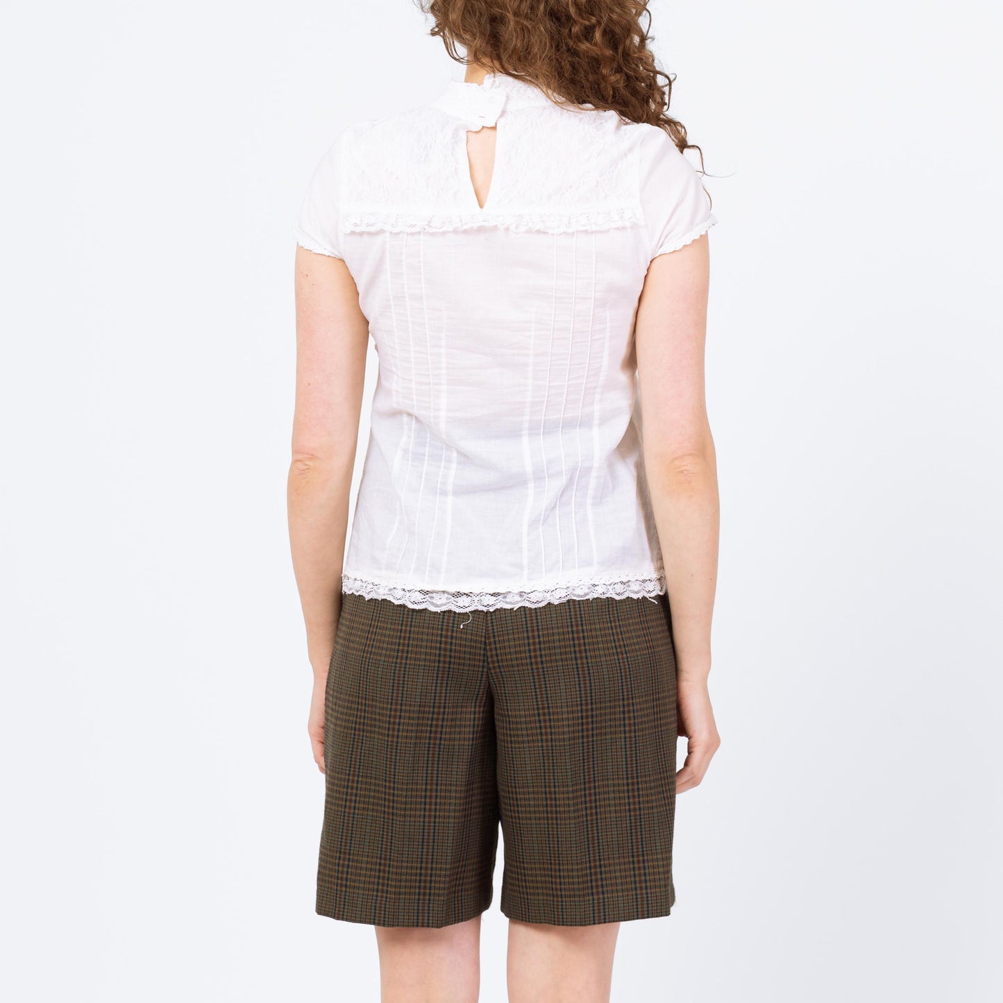 Vintage Y2K Does Victorian White Lace Trim Blouse - Medium