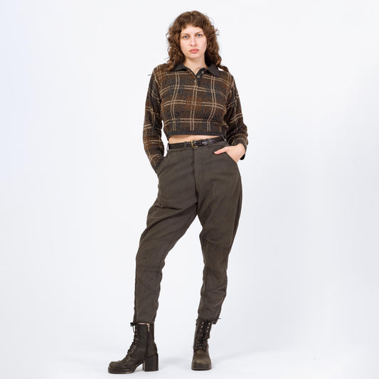 Vintage 1940s Grey Jodphurs Riding Pants - 30x27 | 40s 50s High Waisted Equestrian Pants Military Breeches