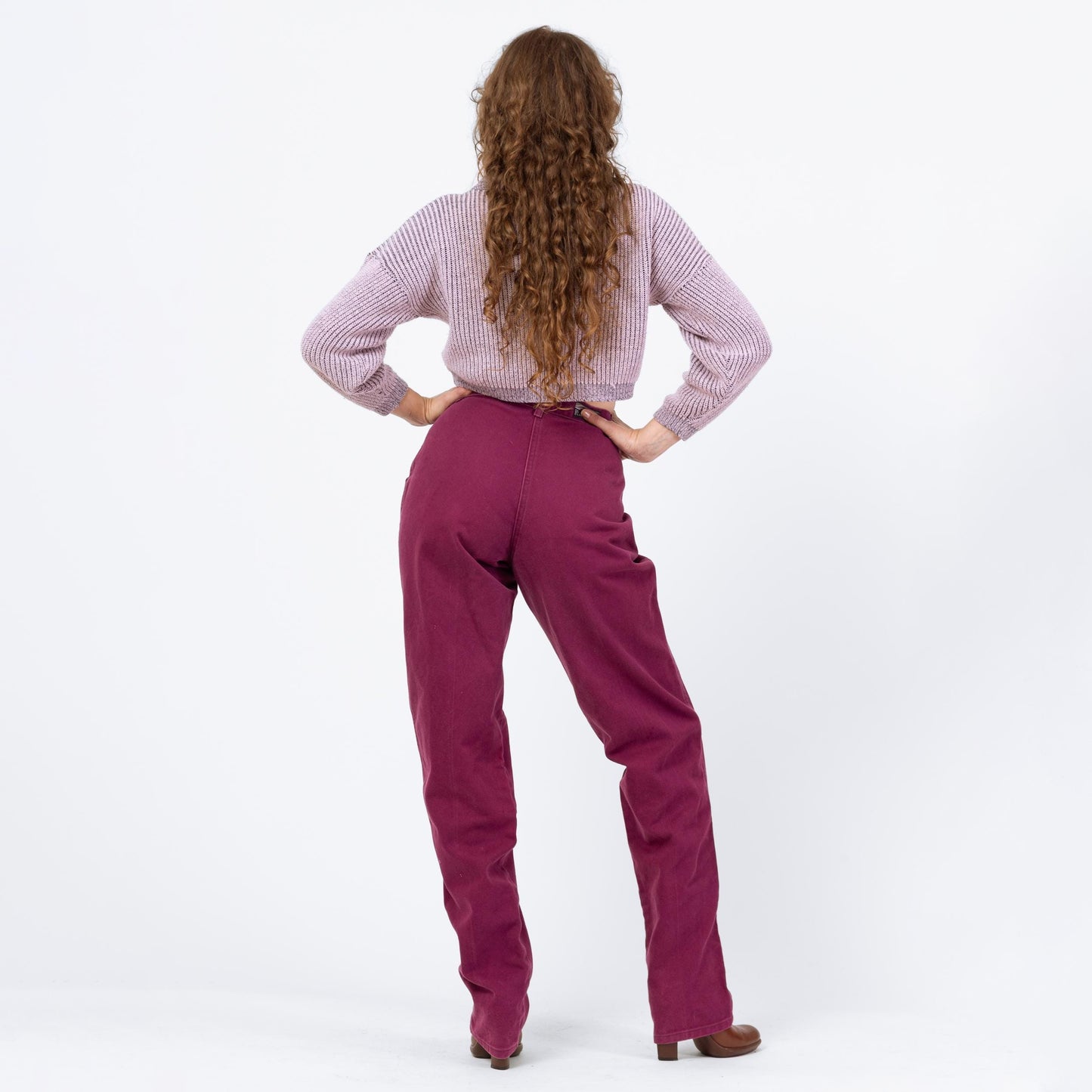 Vintage 90s Rockies Magenta High Waisted Western Jeans - Medium Long, 28" Waist | Pink Purple Denim Tall Tapered Leg Mom Jeans