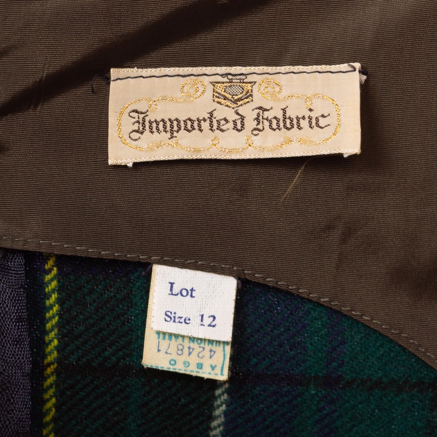 Vintage 60s Green Scottish Tartan Pinafore Dress - Small
