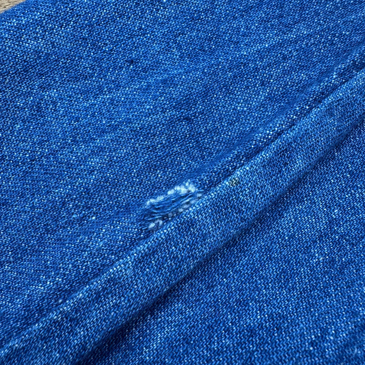 Vintage 70s Rainbow Stitch Denim Pinafore Dress - Extra Small | Boho A Line Mini Overall Jean Dress