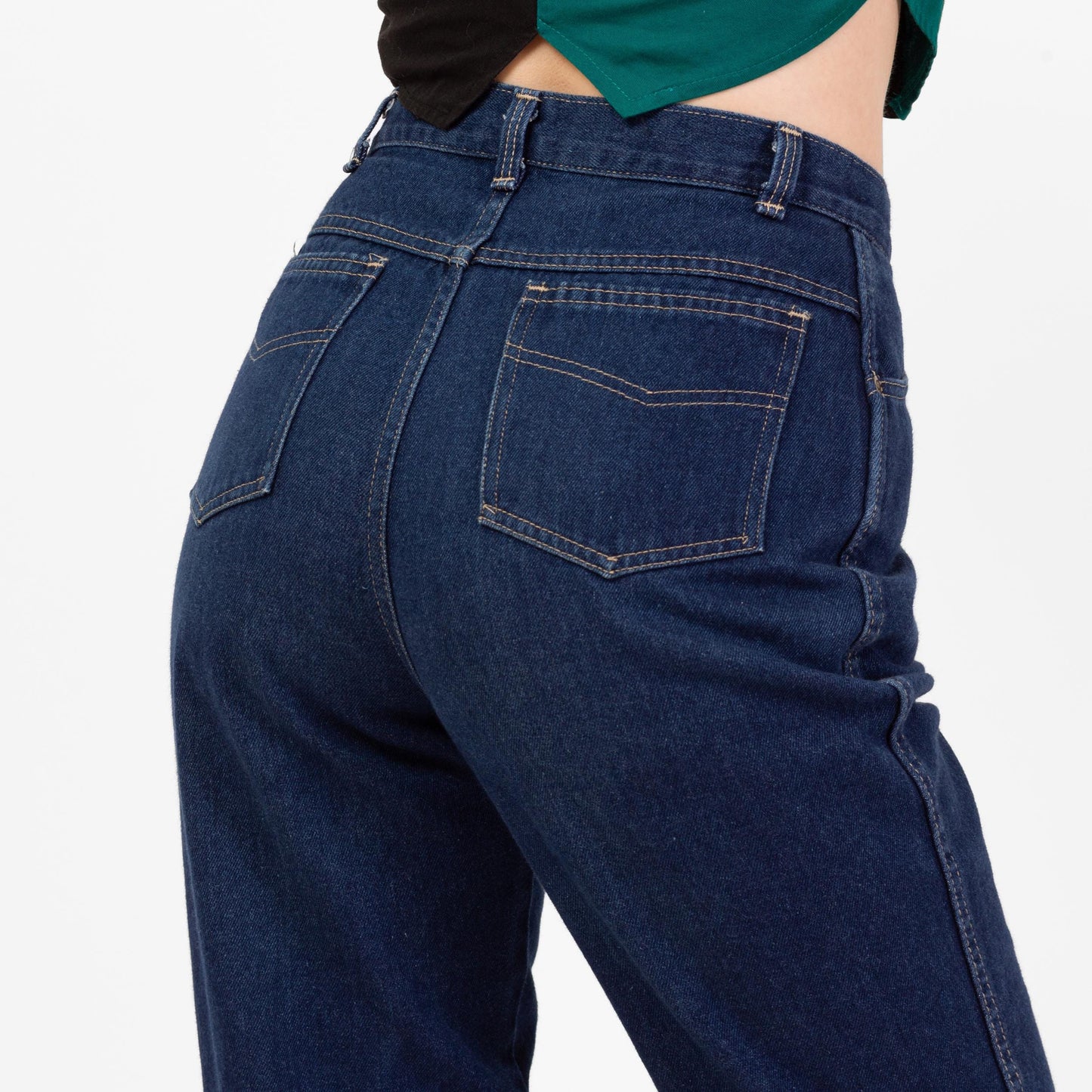 Vintage 80s Dark Wash High Waisted Mom Jeans - Medium, 28" Waist | Tapered Leg Pleated Denim Jeans