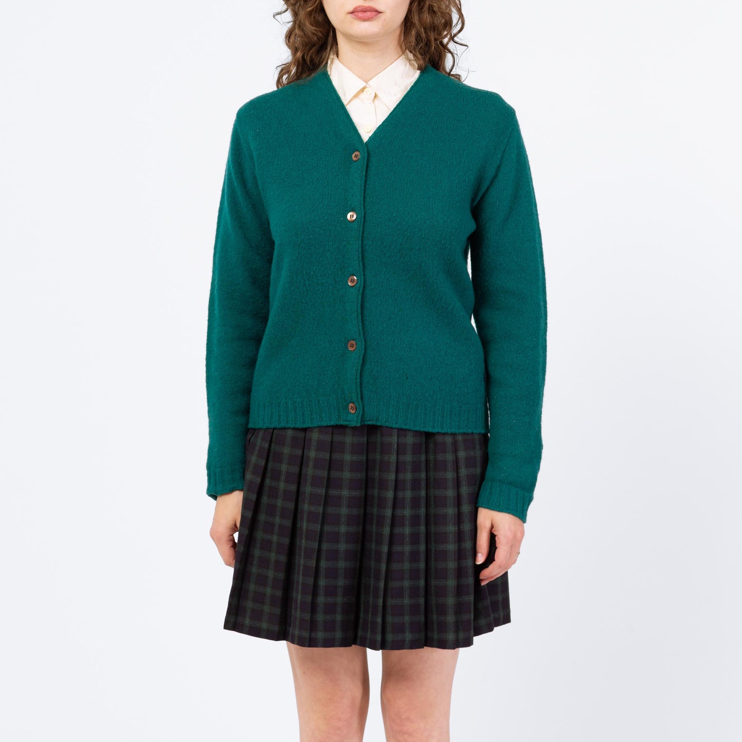 Vintage 60s Jantzen Teal Green Cardigan - Medium