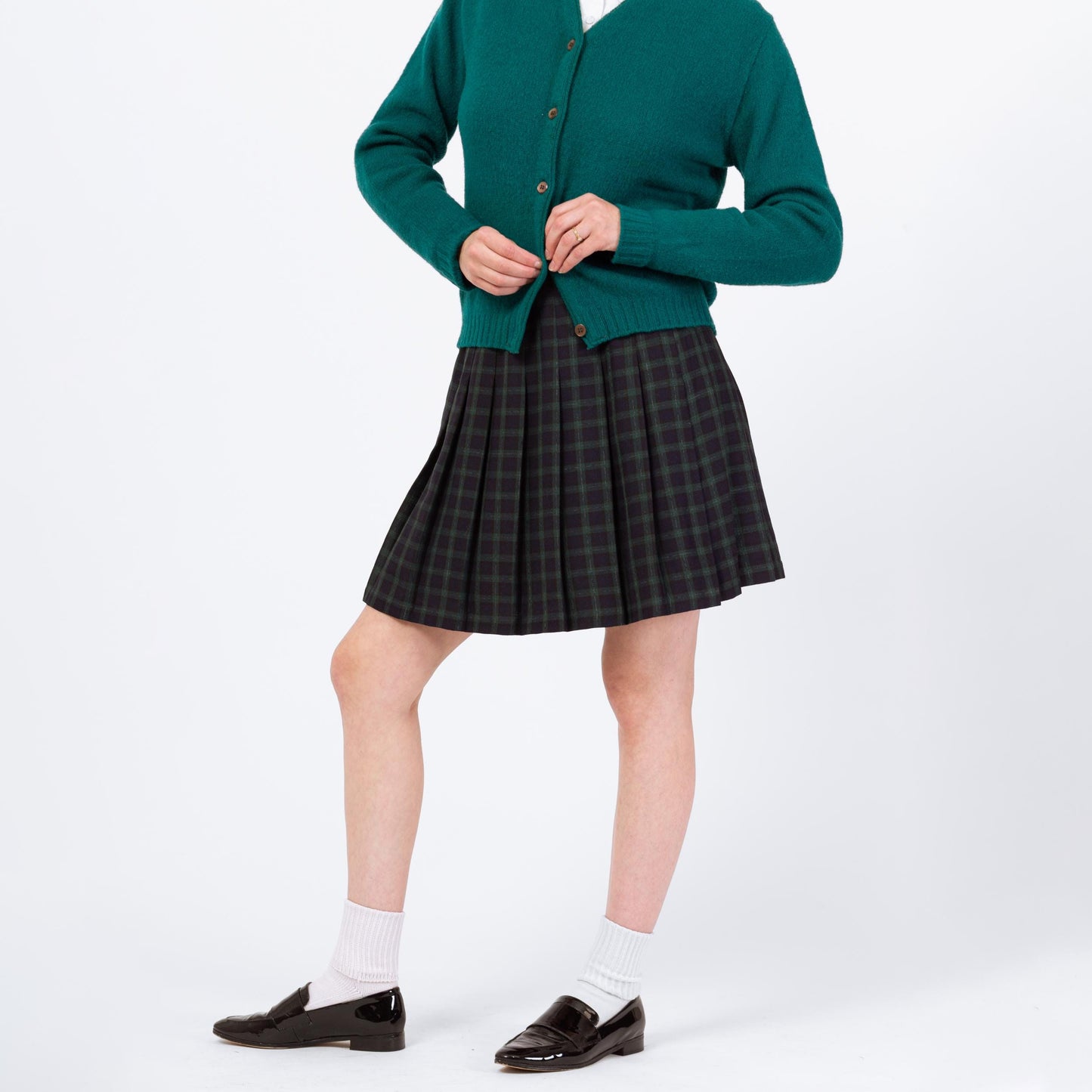 Vintage 90s Black Watch Tartan Plaid Schoolgirl Mini Skirt - Medium to Large, 30" Waist