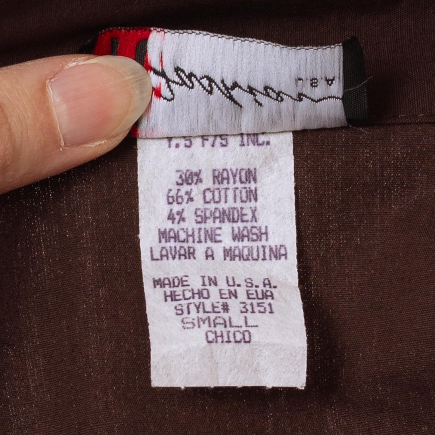 Vintage Y2K Chocolate Brown 3/4 Sleeve Top - Small