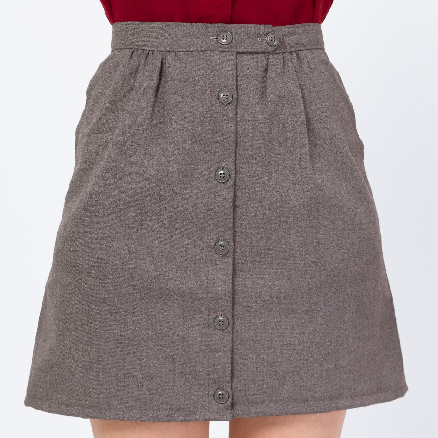 Vintage 70s Mod Grey Mini Skirt - Extra Small, 25" Waist