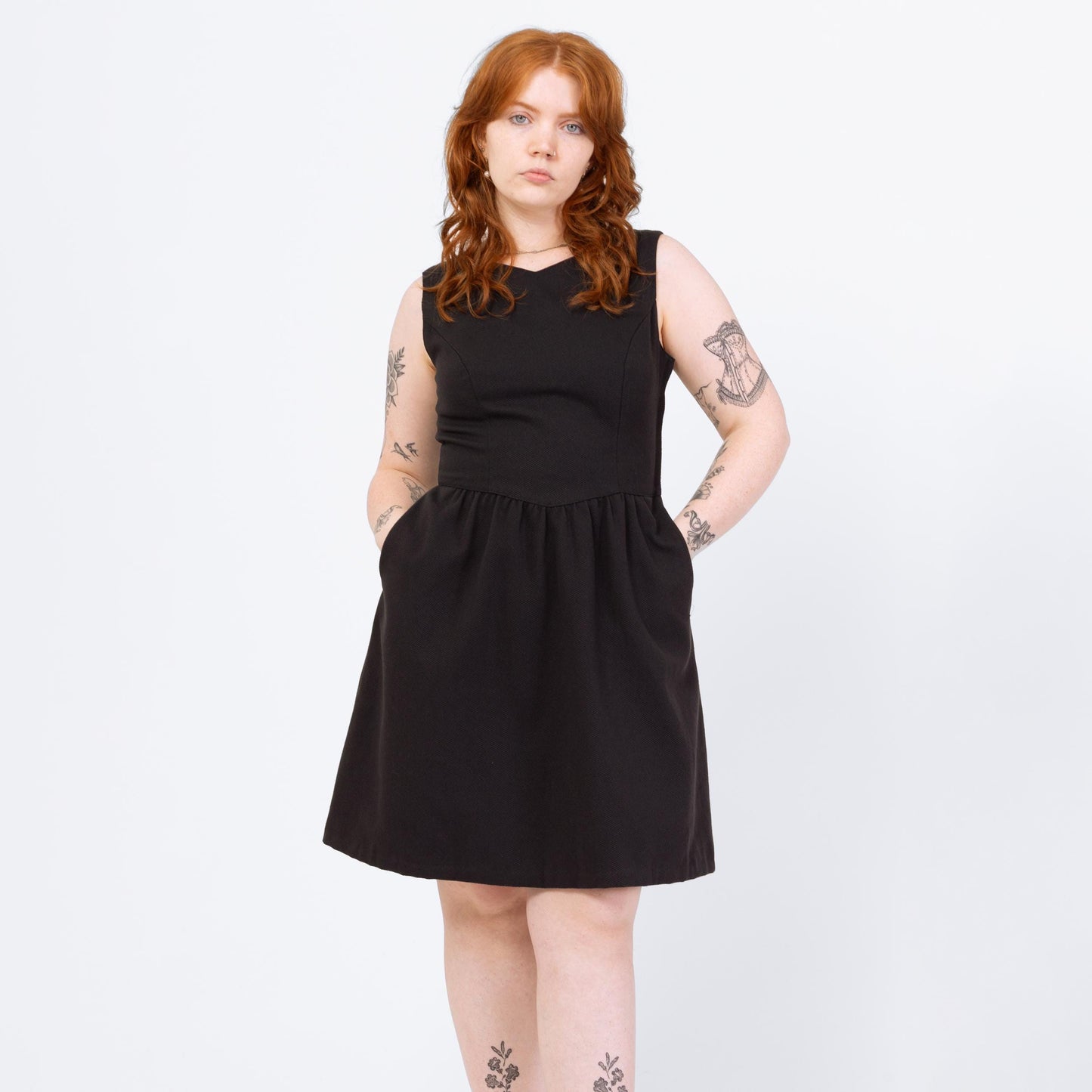 Vintage 80s Lanz Keyhole Back Little Black Dress - Medium