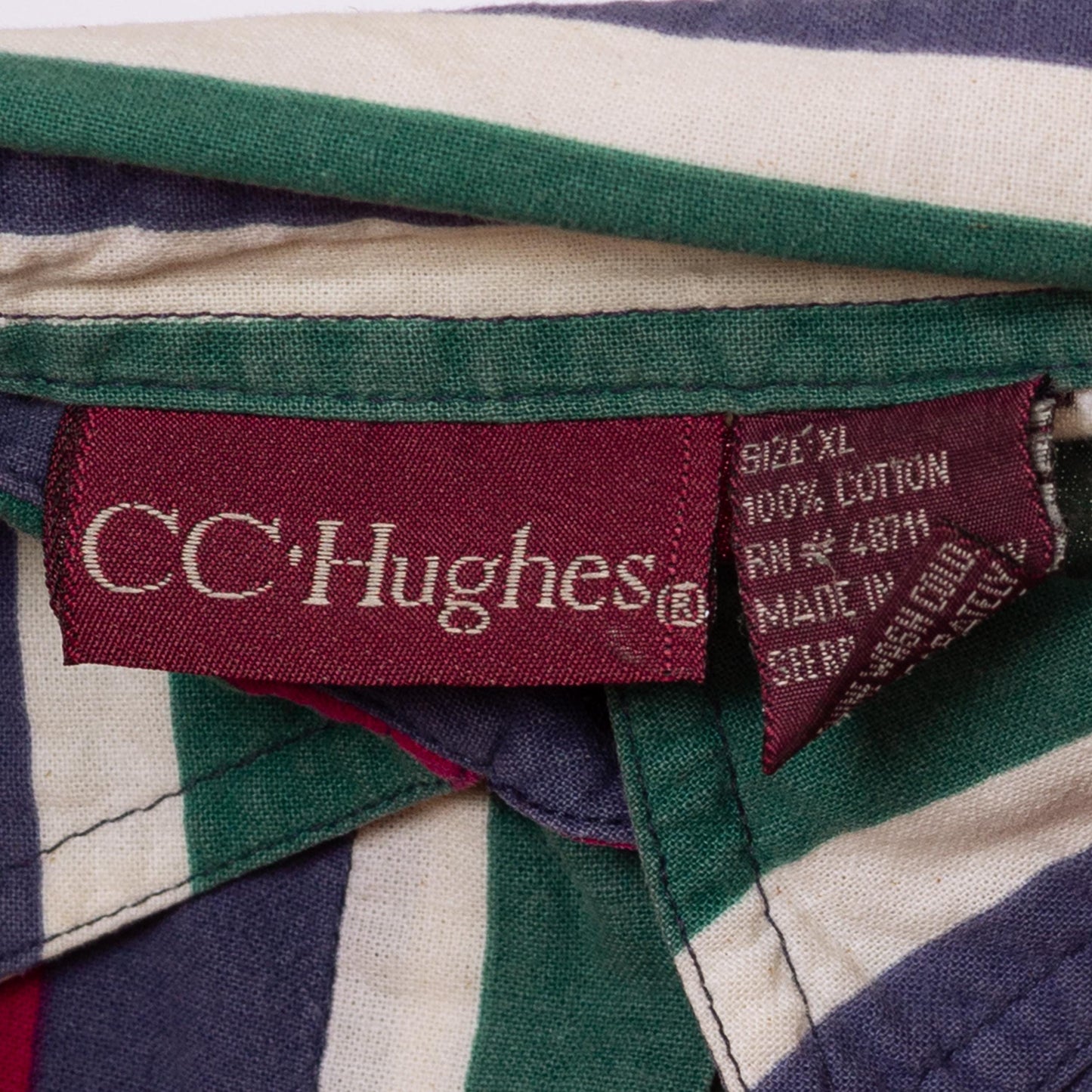 Vintage 90s Jewel Tone Striped Button Up Shirt - Extra Large