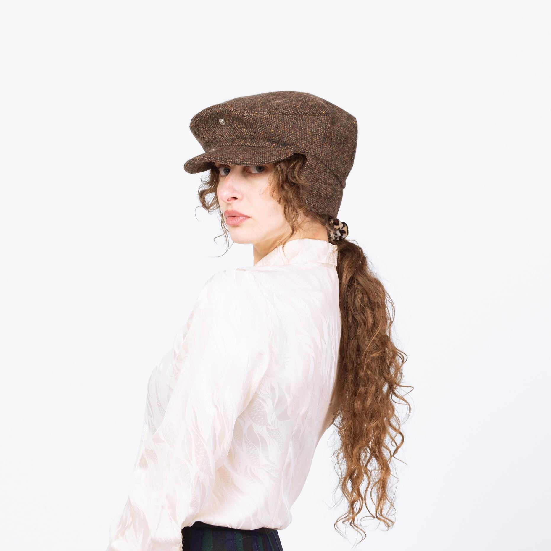 Vintage 70s 80s Hanna Hats of Donegal Irish Tweed Earflap Cap