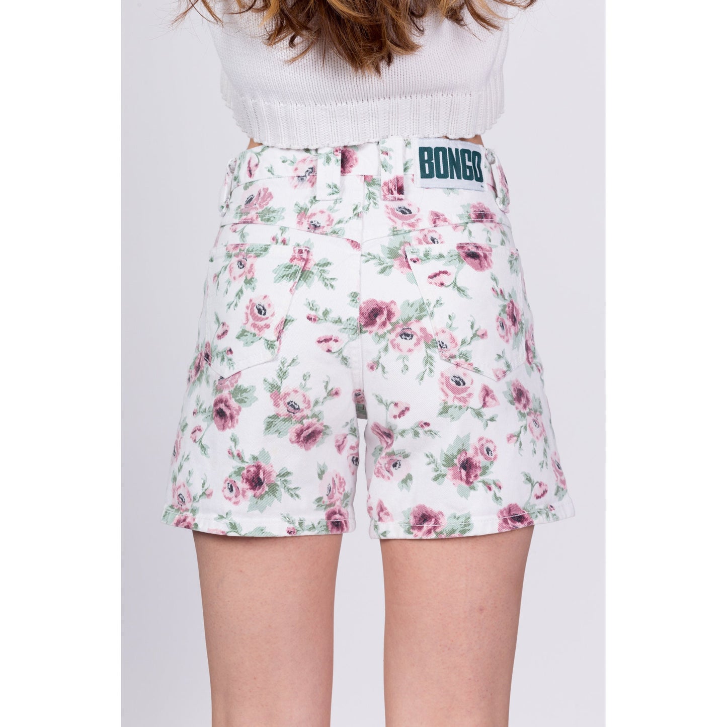 Vintage Bongo High Waisted Floral Jean Shorts - Petite Extra Small, 24"