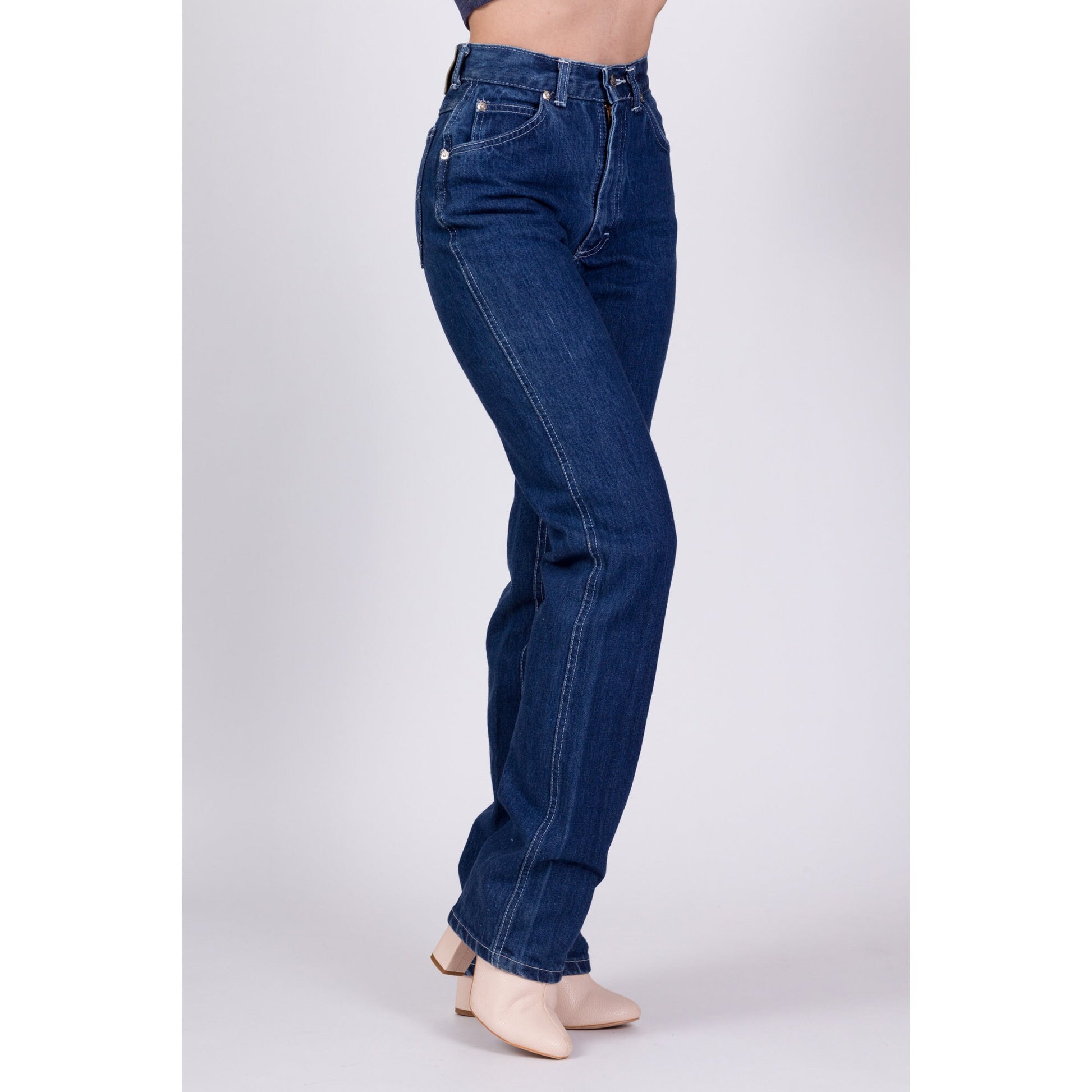 80s Lee Riders High Waisted Dark Wash Jeans - Extra Small, 23"