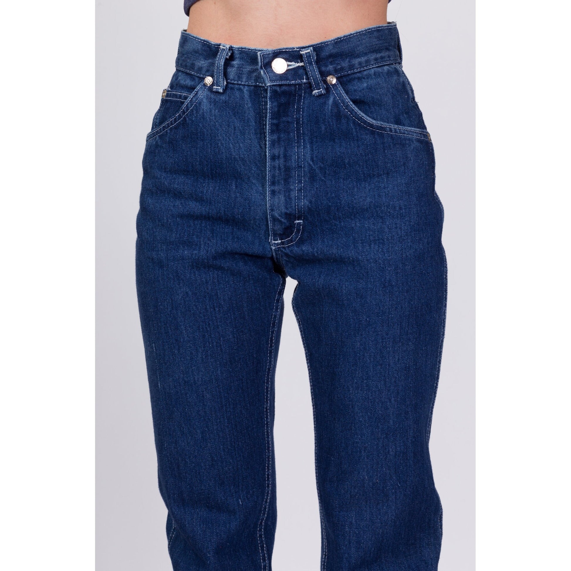 80s Lee Riders High Waisted Dark Wash Jeans - Extra Small, 23"