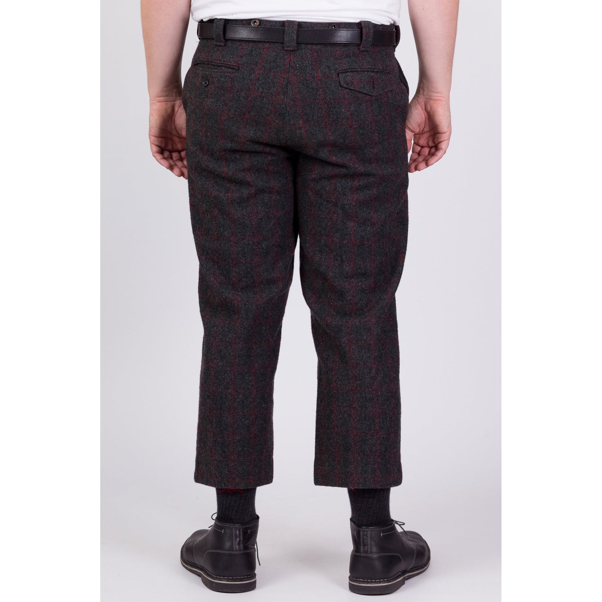 60s 70s Wool Plaid Hunting Pants - Men's Large, 38" Waist
