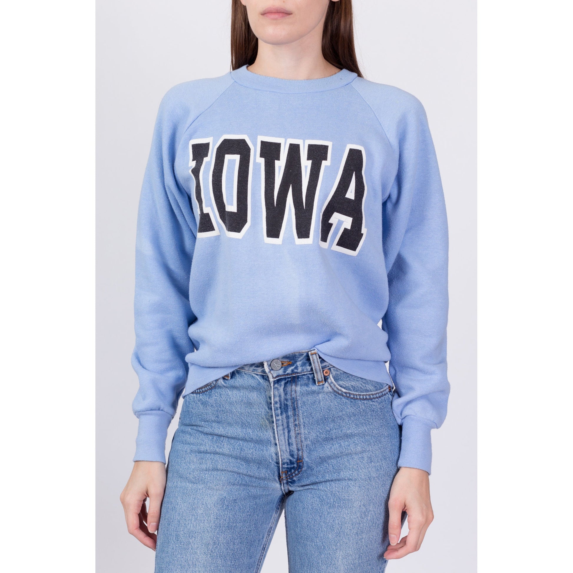 80s University Of Iowa Sweatshirt - Men's Medium, Women's Large 