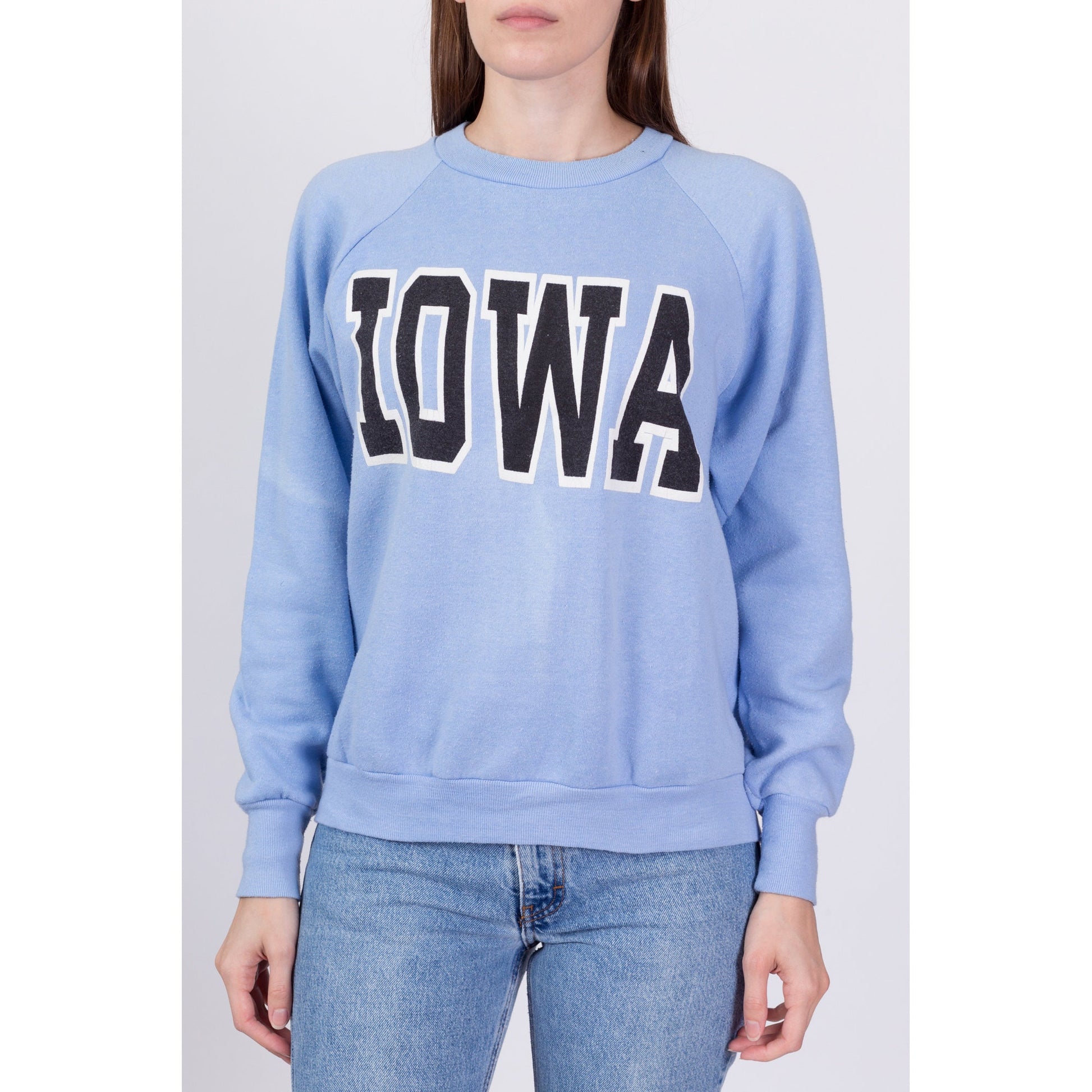 80s University Of Iowa Sweatshirt - Men's Medium, Women's Large 