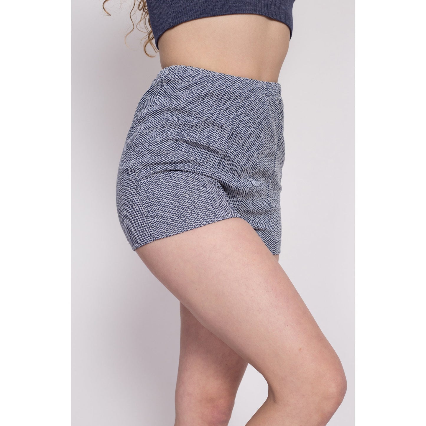 70s Blue High Waisted Hot Pants - Small | Vintage Sportswear Retro Athletic Booty Shorts