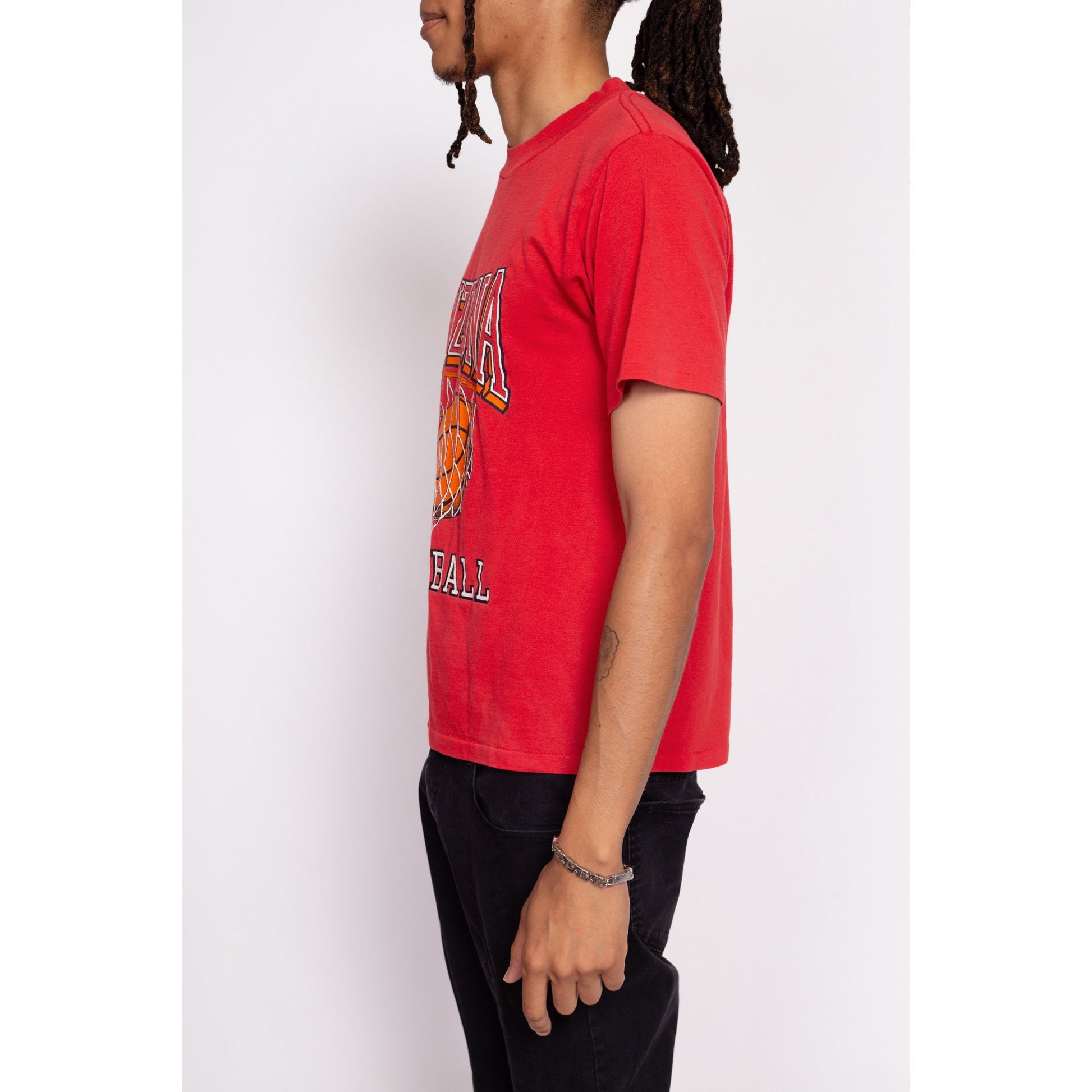 80s Arizona State Basketball T Shirt - Men's Medium | Vintage Red NCAA College Sports Graphic Tee
