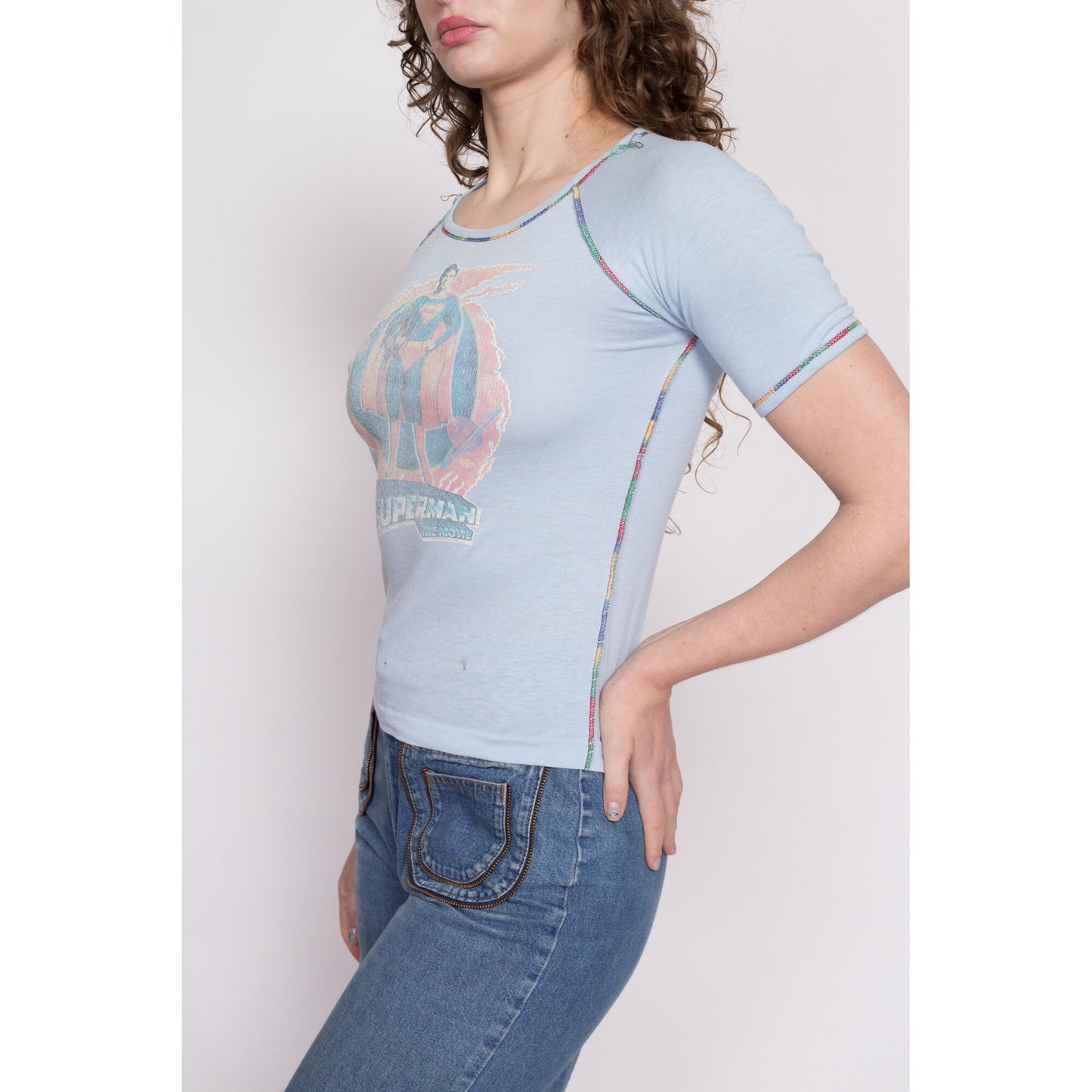 70s Superman The Movie T Shirt - Extra Small | Vintage DC Comics Super Hero Comic Book Graphic Tee