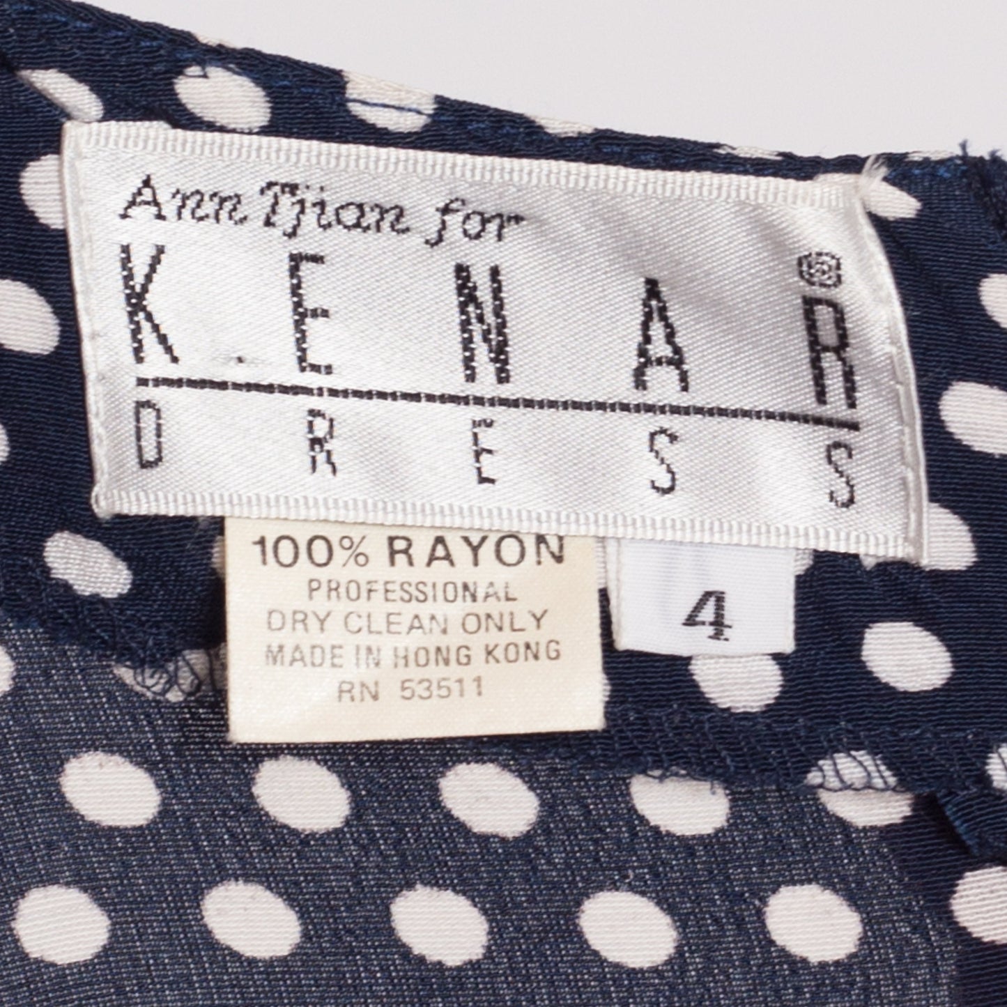 80s Polka Dot Belted Dolman Sleeve Dress - Small | Vintage Ann Tjian Kenar Navy Blue Pleated Secretary Midi Dress