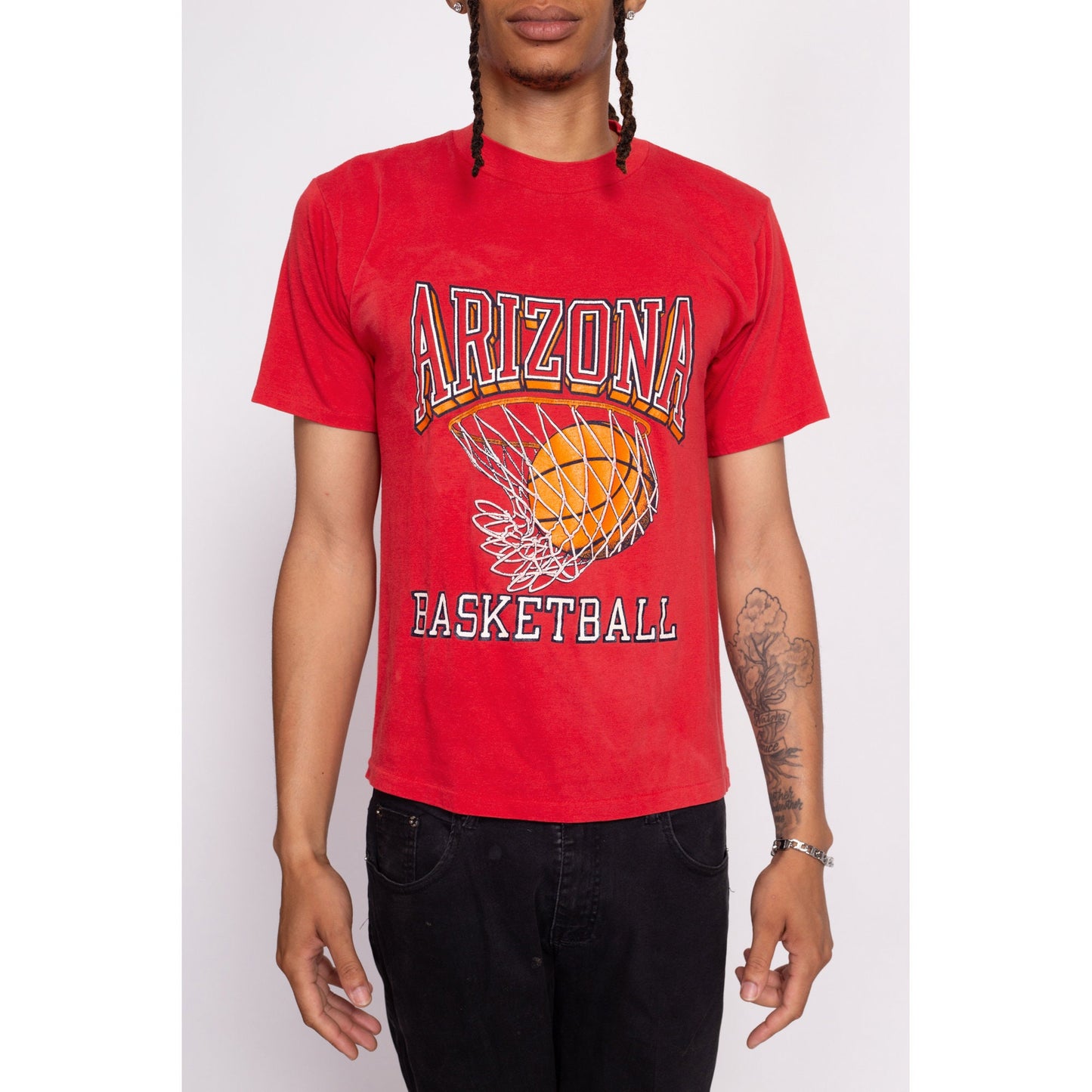 80s Arizona State Basketball T Shirt - Men's Medium | Vintage Red NCAA College Sports Graphic Tee