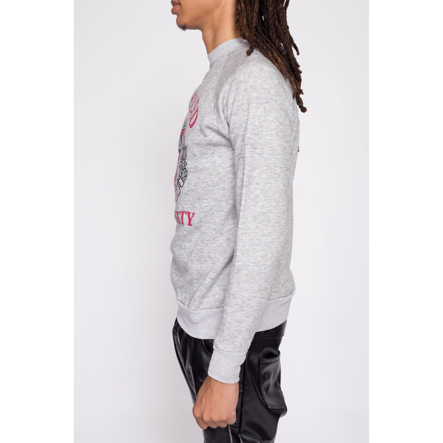 80s Harvard University Sweatshirt - Men's Small to Medium | Vintage Big Logo Raglan Sleeve Heather Gray Collegiate Crew Neck Pullover