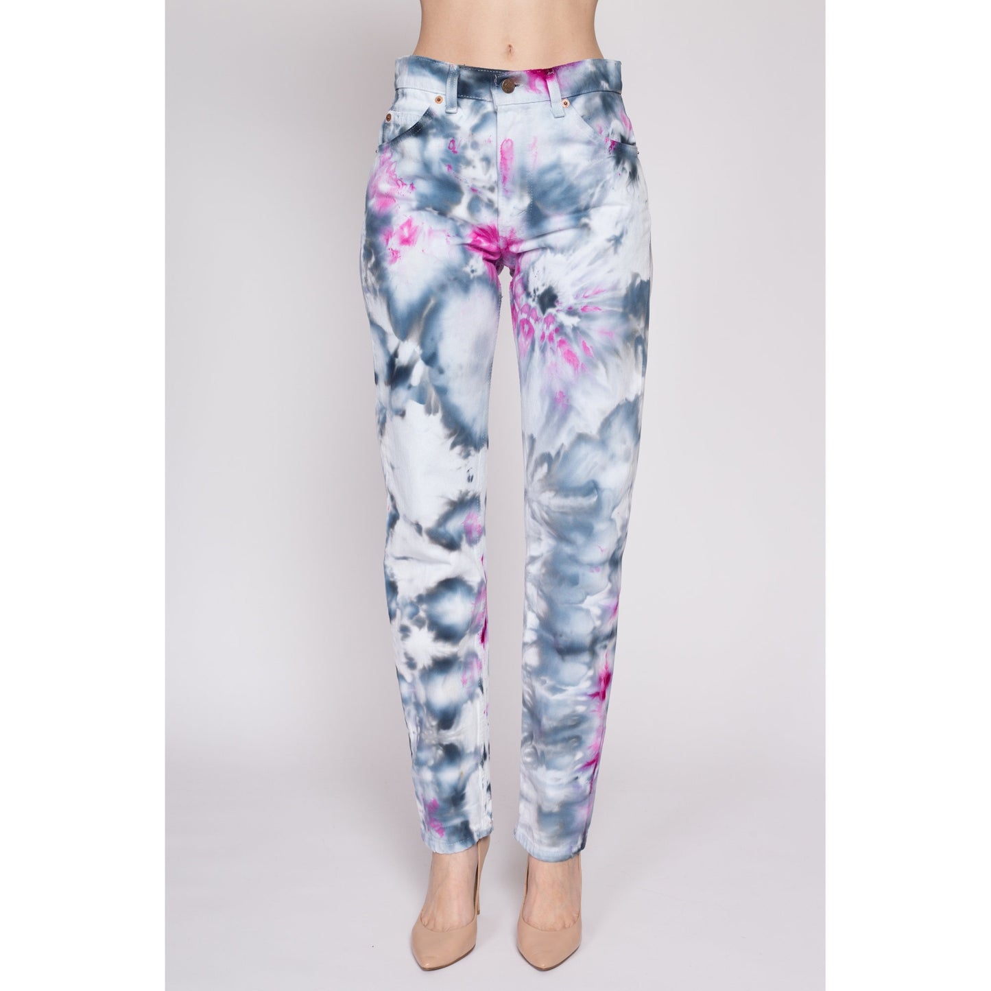 30x32 Vintage Levis Tie Dye Jeans | 80s Levi's 505 Ice Dyed Tapered Leg Jeans