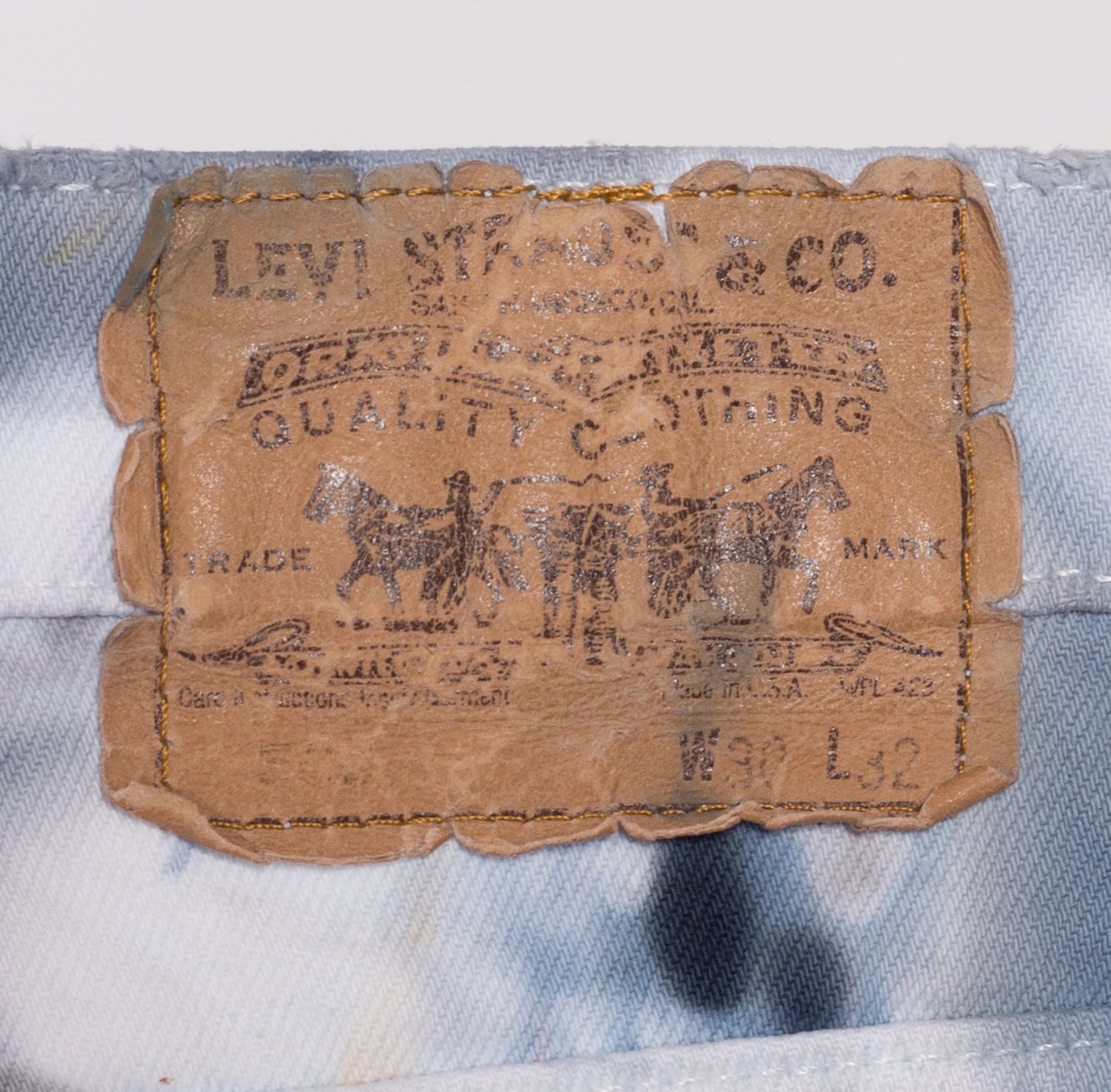 30x32 Vintage Levis Tie Dye Jeans | 80s Levi's 505 Ice Dyed Tapered Leg Jeans