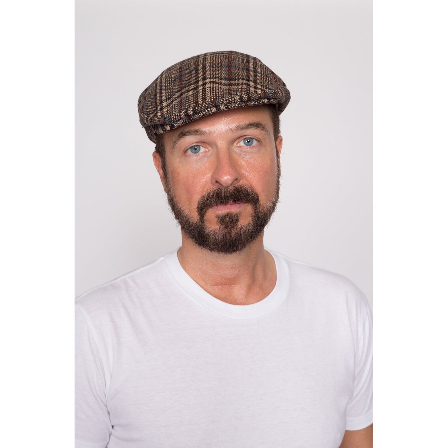 S| 70s 80s Irish Plaid Tweed Flat Cap - Men's Small | Vintage Newsboy Cabbie Hat