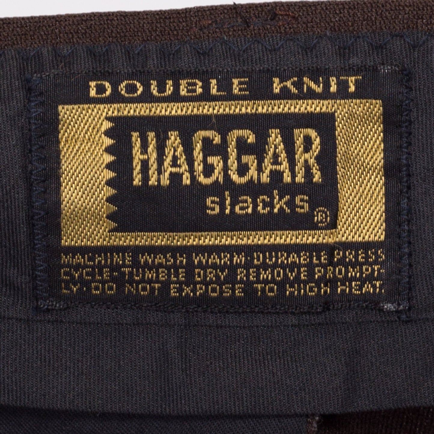30.5" 70s Brown Haggar Slacks Unisex | Vintage High Waisted Flared Bootcut Trousers