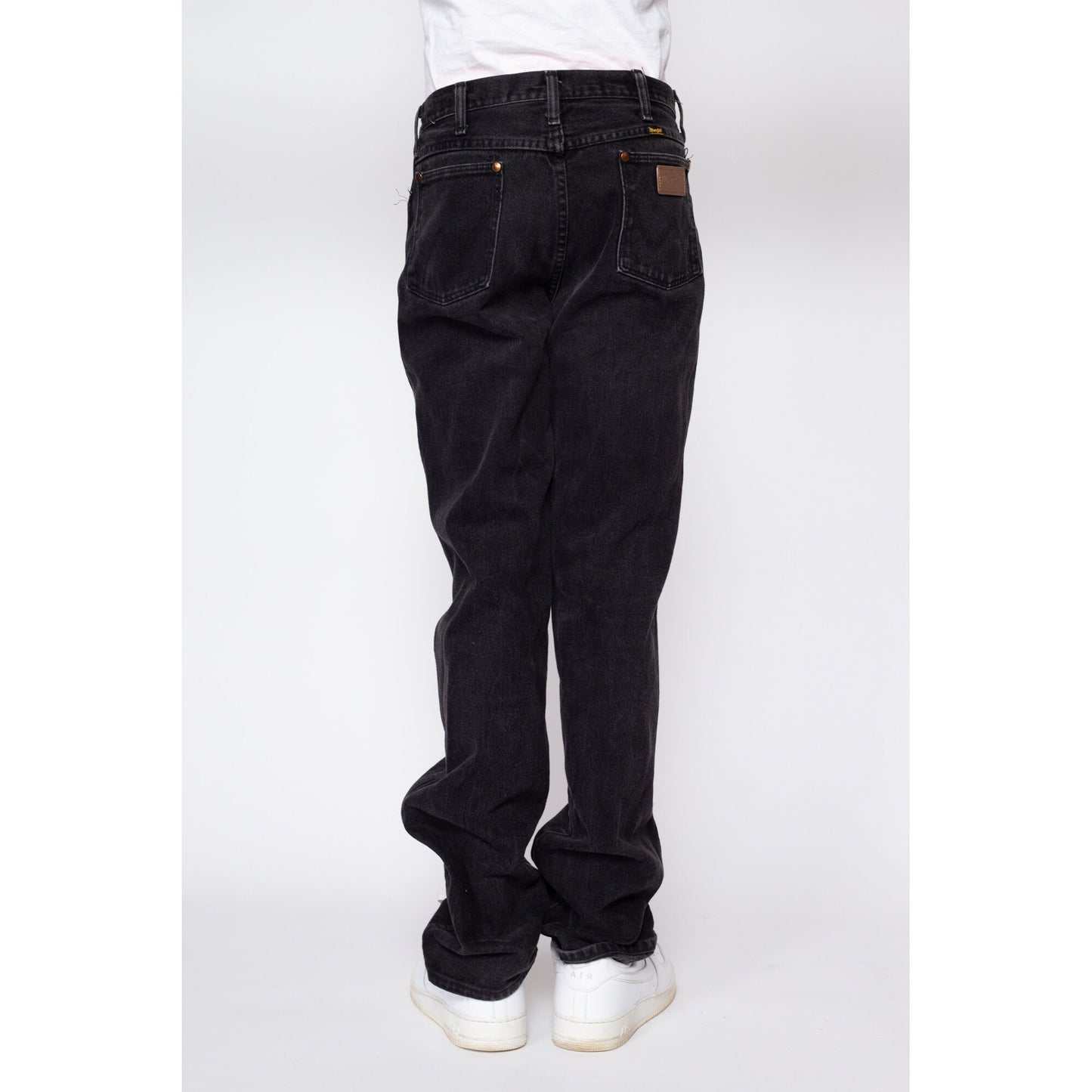 33x36 Vintage Wrangler Black Jeans | 80s 90s Faded Denim Straight Leg Jeans