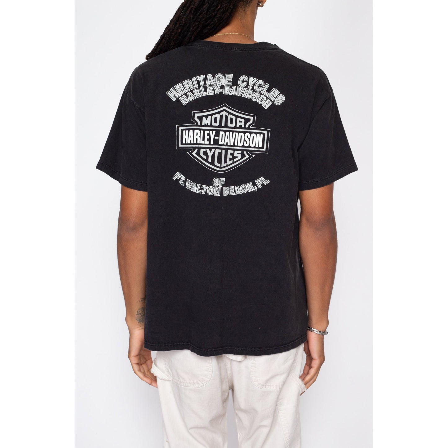 XL Vintage Harley Davidson Eagle T Shirt | Y2K Florida Black Motorcycle Graphic Biker Tee