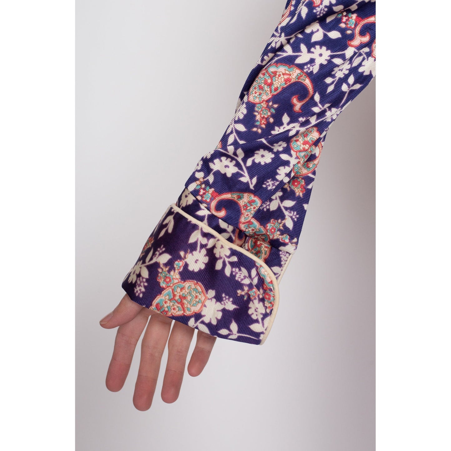 70s Mr. Jan Purple Floral Satin Shirt | Boho Vintage Loungewear Disco Pajama Top