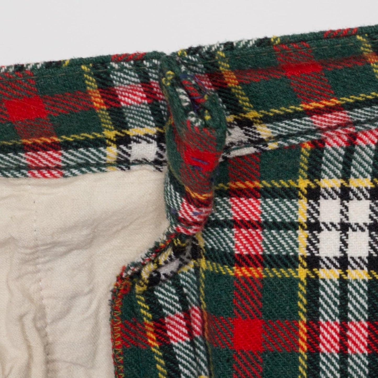 Sm-Med 70s Red & Green Plaid Flares 27"-31" | Vintage Retro Knit Trousers Colorful Flared Cuffed Pants