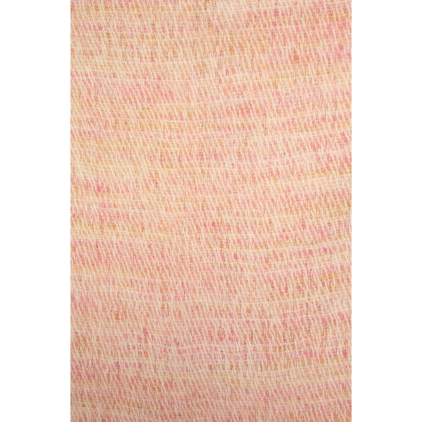 Vintage 70s Hand Knit Wool Striped Large Fringe Scarf