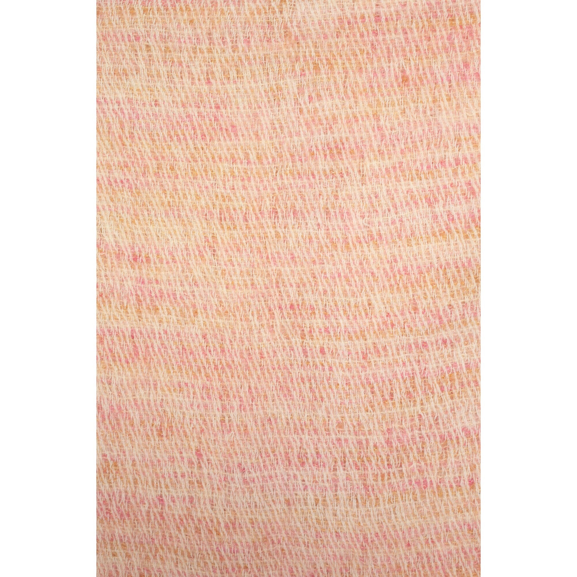 Vintage 70s Hand Knit Wool Striped Large Fringe Scarf