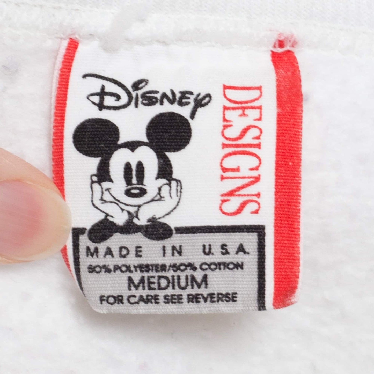 Medium 90s Disneyland Mickey Mouse Sweatshirt | Vintage White Graphic Cartoon Crewneck