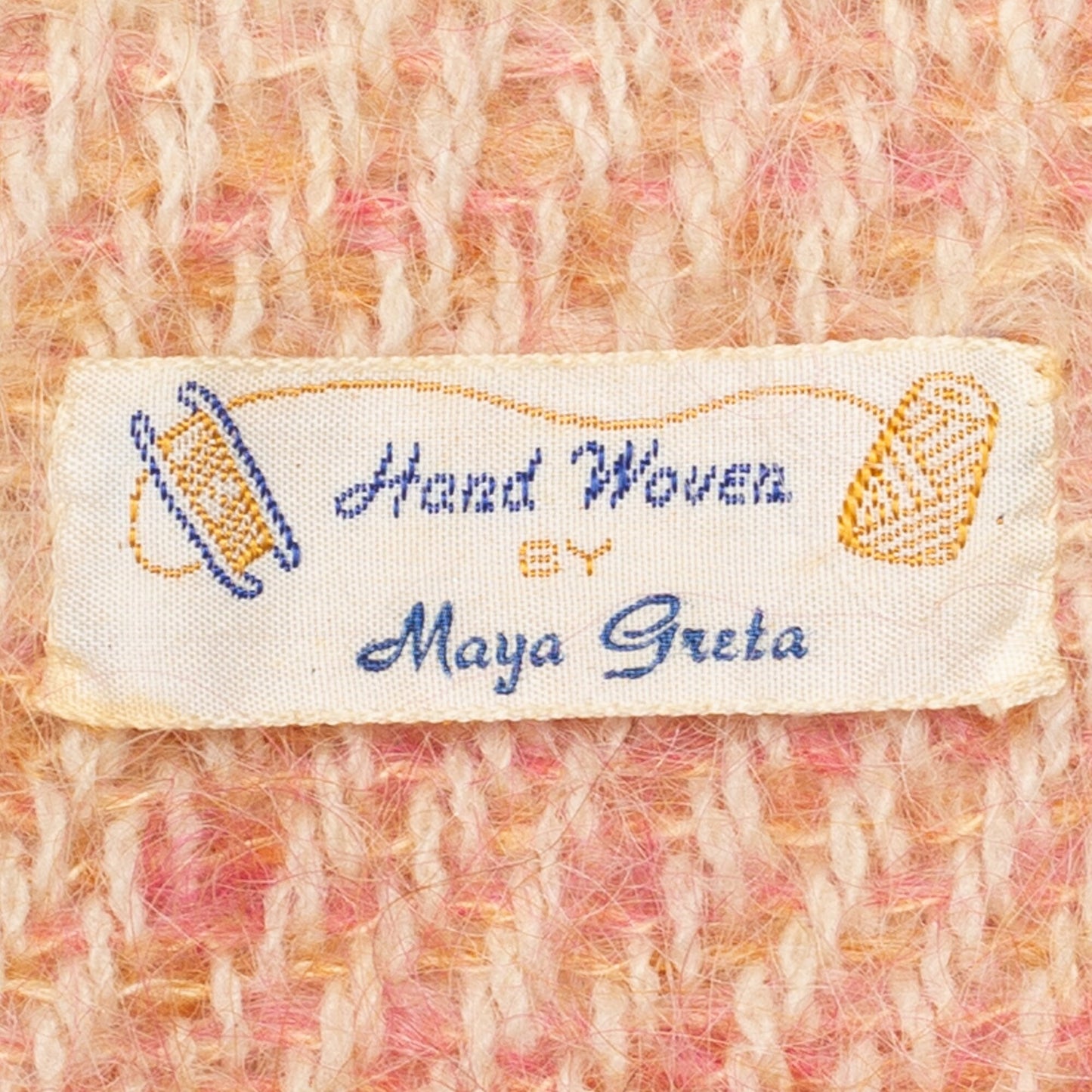 Vintage 70s Hand Knit Wool Striped Large Fringe Scarf