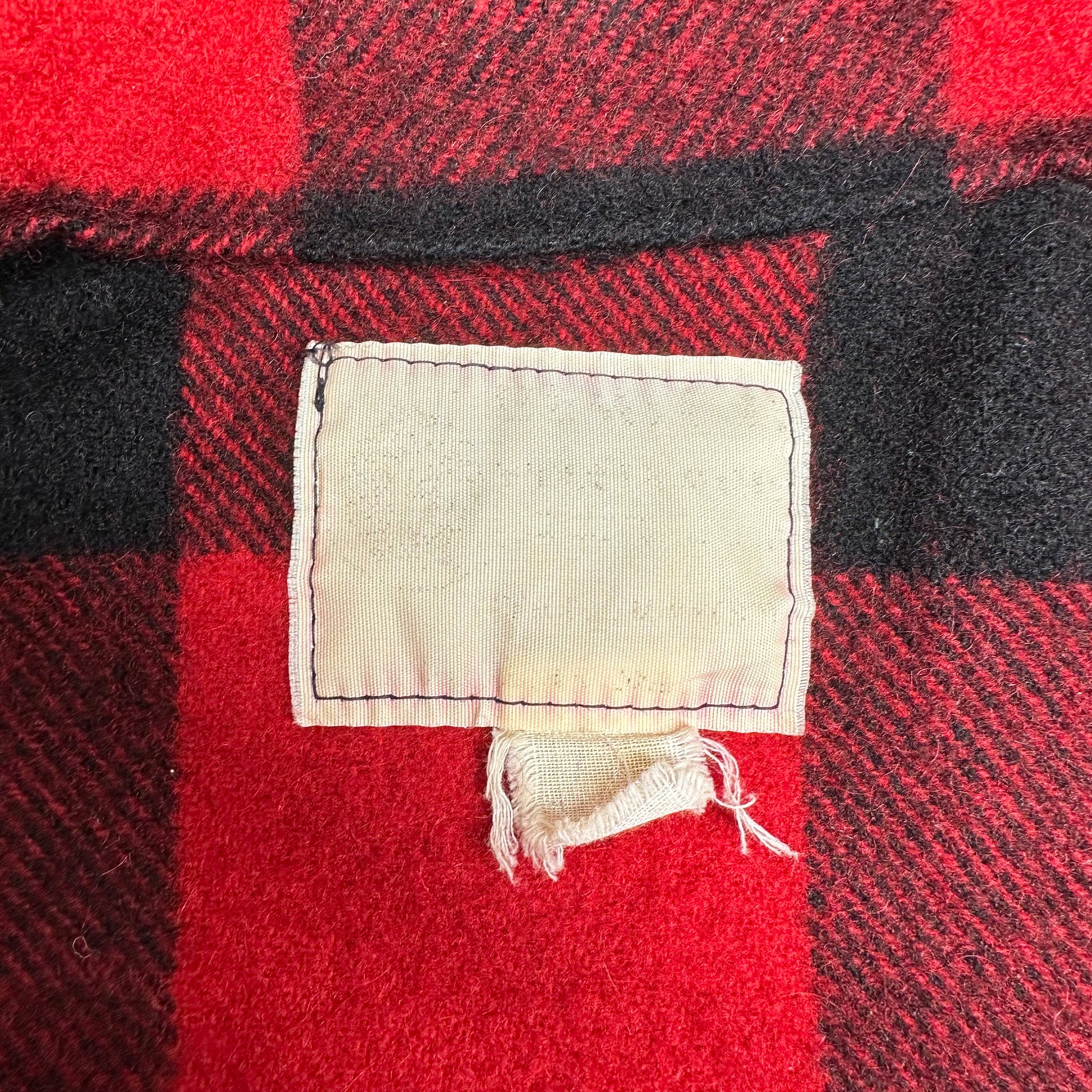 Petite Medium 60s 70s Buffalo Plaid Wool Jacket | Vintage Black & Red Button Up Lumberjack Overshirt Shacket