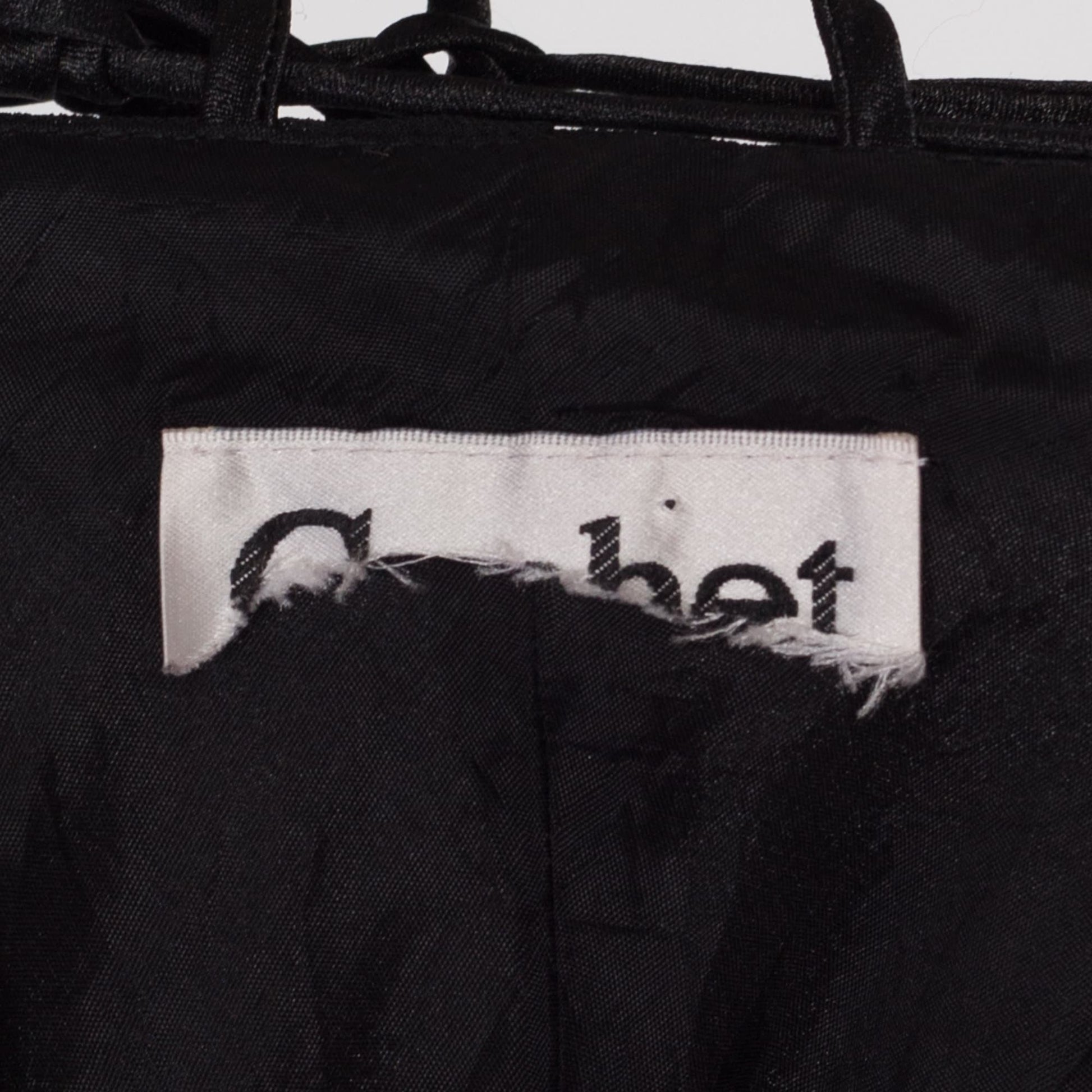 Medium 90s Black Strappy Cross Back Mini Dress | Vintage Backless Fit & Flare Party Dress