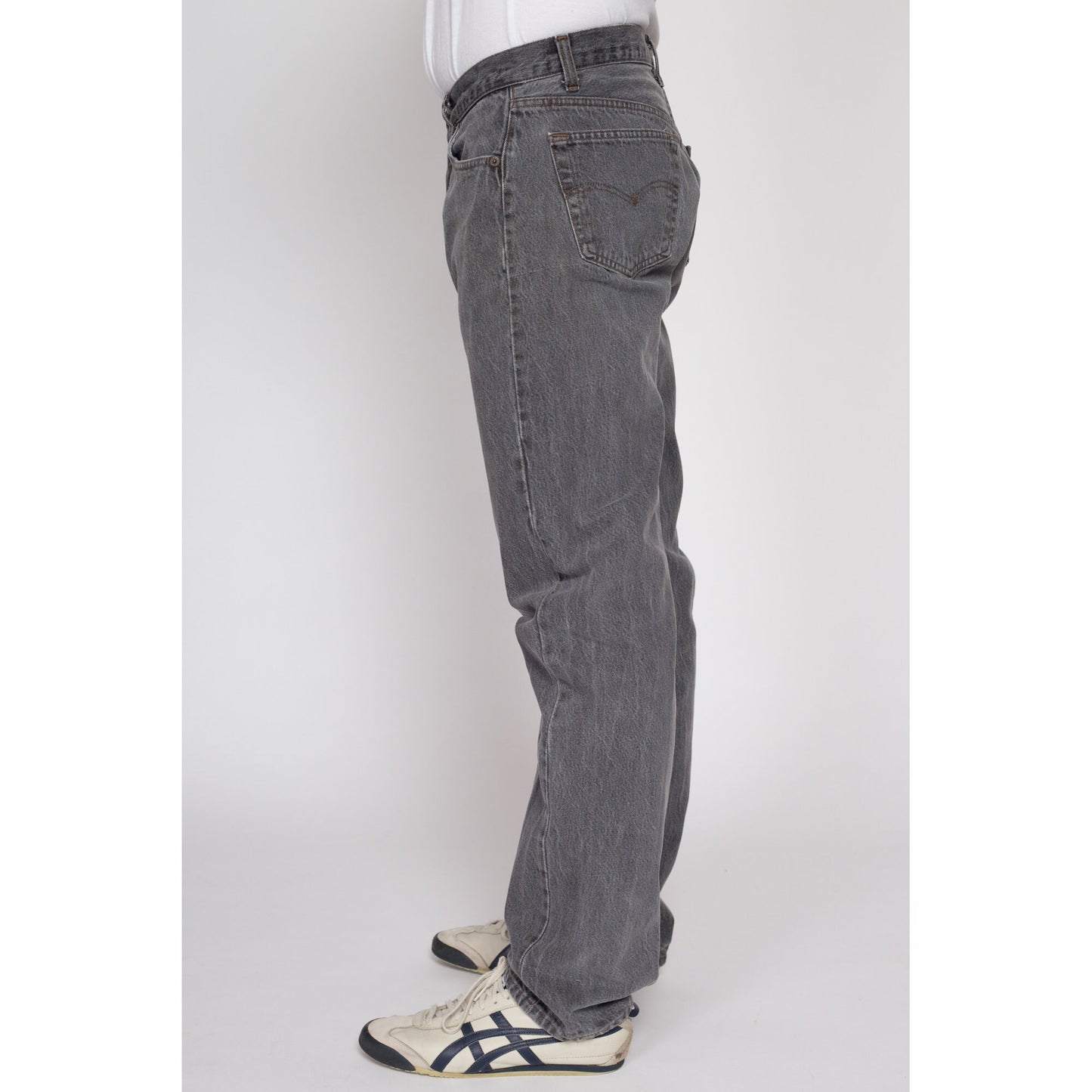 34x34 Vintage Levi's 501 Made In USA Faded Black Jeans | 80s 90s Tapered Leg Denim Dad Jeans