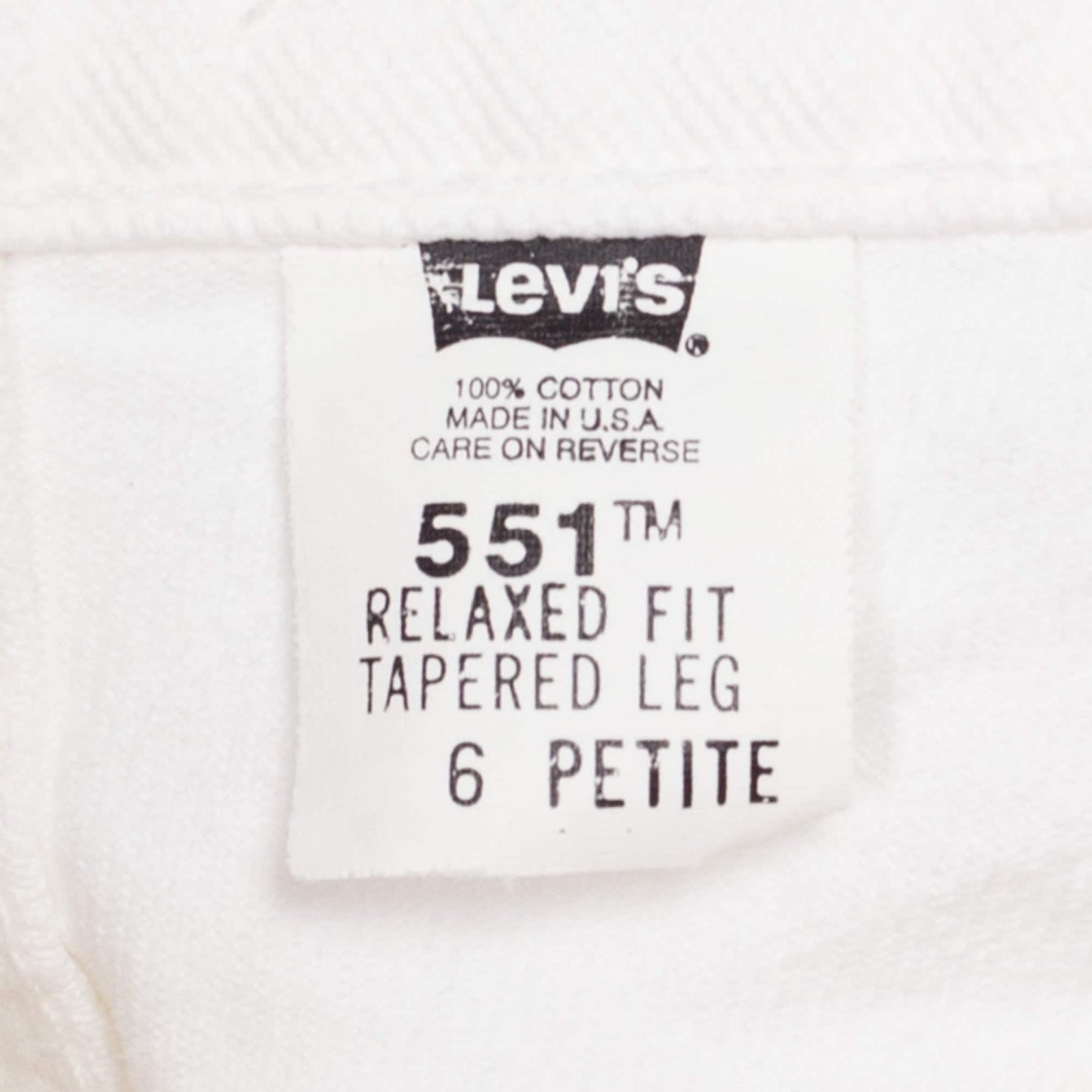 Petite Medium 90s Levis 551 White High Waisted Jeans 27.75" | Vintage Levi's Made In USA Denim Mom Jeans