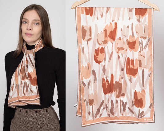 Vintage 70s Vera Neumann Watercolor Floral Rectangular Scarf