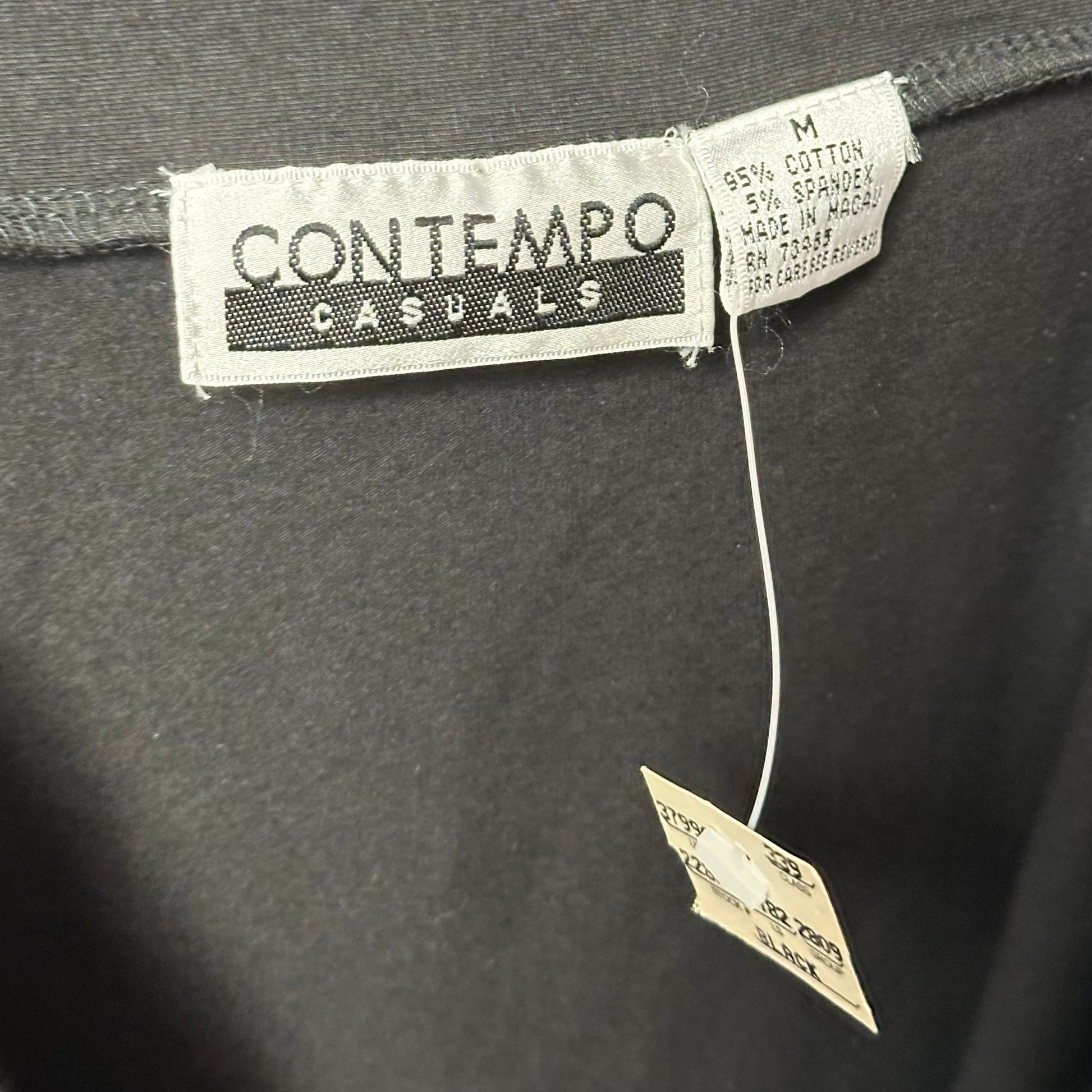 Sm-Med 90s Black Off-Shoulder Bodysuit Top NWT | Vintage Keyhole Long Sleeve One Piece