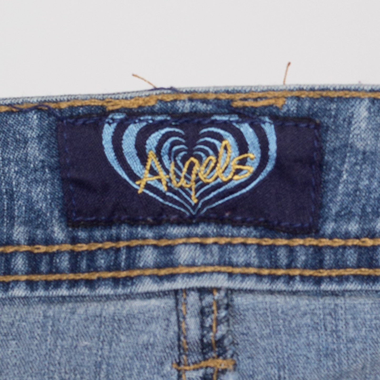 Medium 90s Y2K Bejeweled Denim Mini Skirt | Vintage Low Waist Embroidered Pocket Jean Skirt