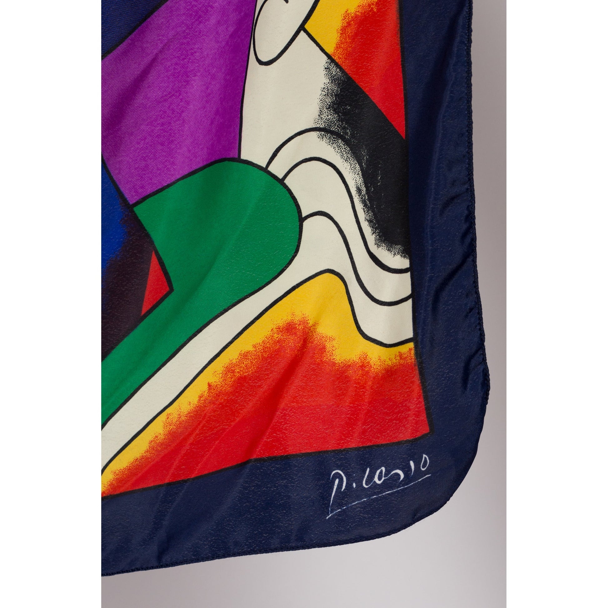 Vintage 80s Picasso Silk Art Print Large Square Scarf