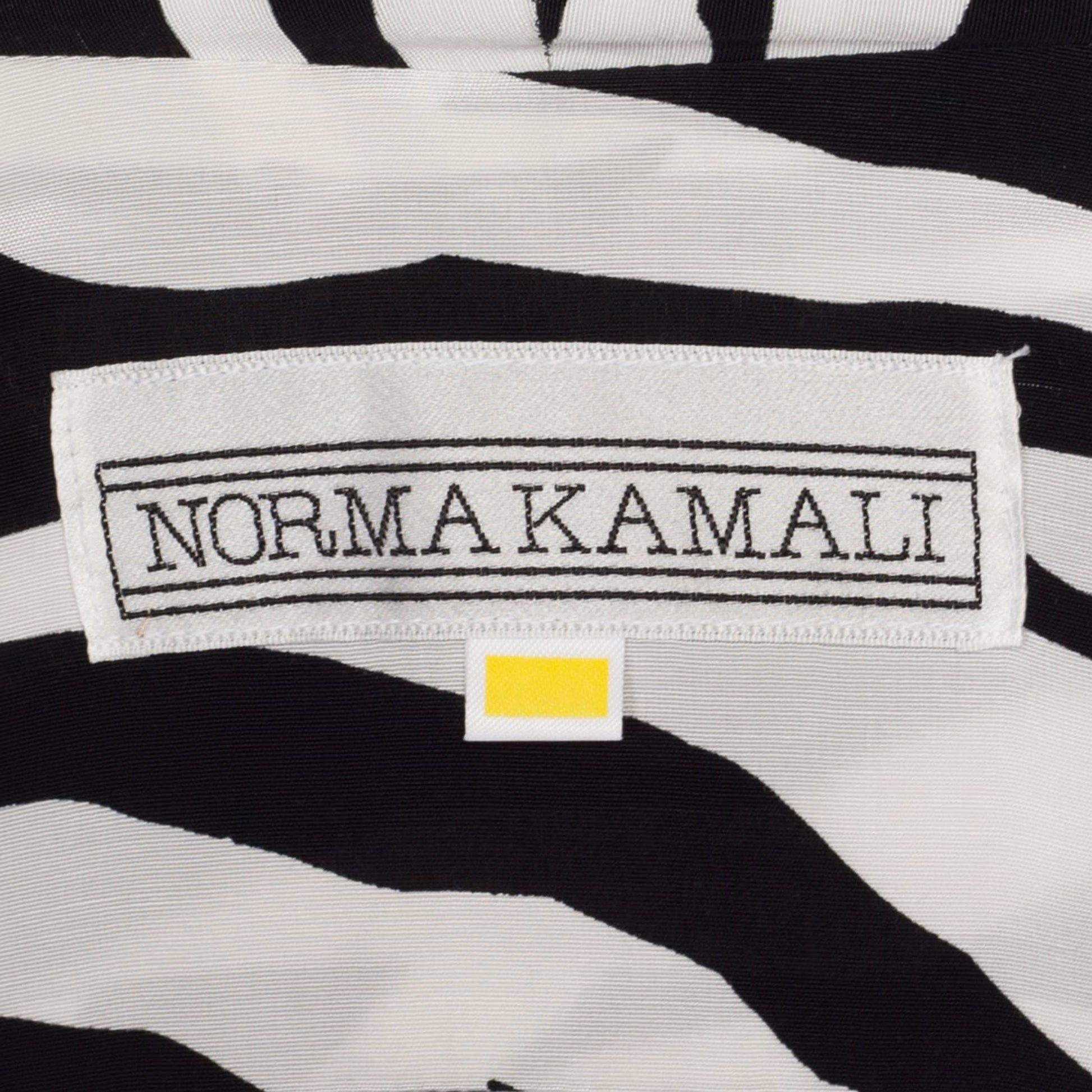 XL 80s Norma Kamali Zebra Print Belted Blazer Top | Vintage Open Fit Collared Lightweight Jacket