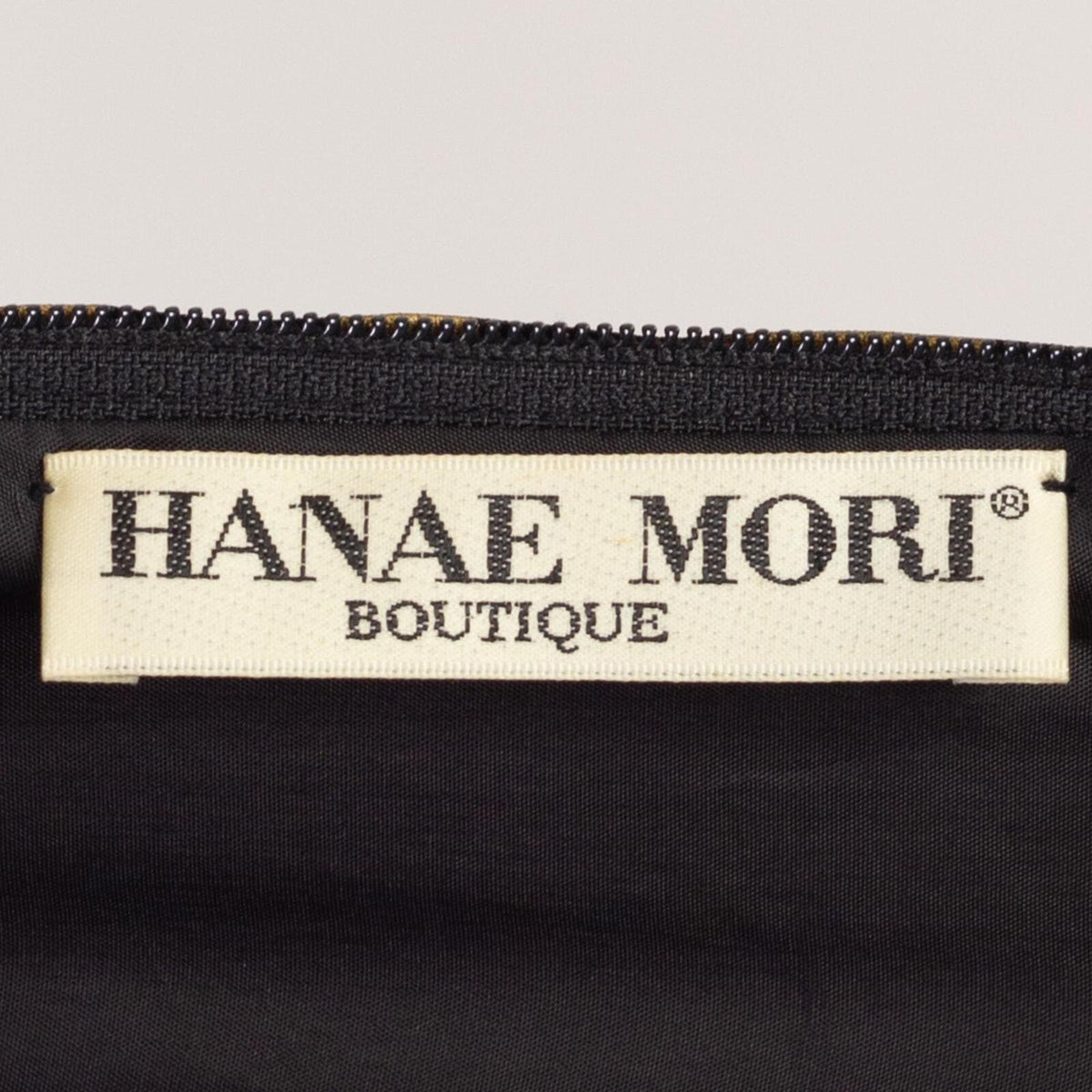 80s Hanae Mori Black & Gold Silk Greek Key Print Dress - Size 6
