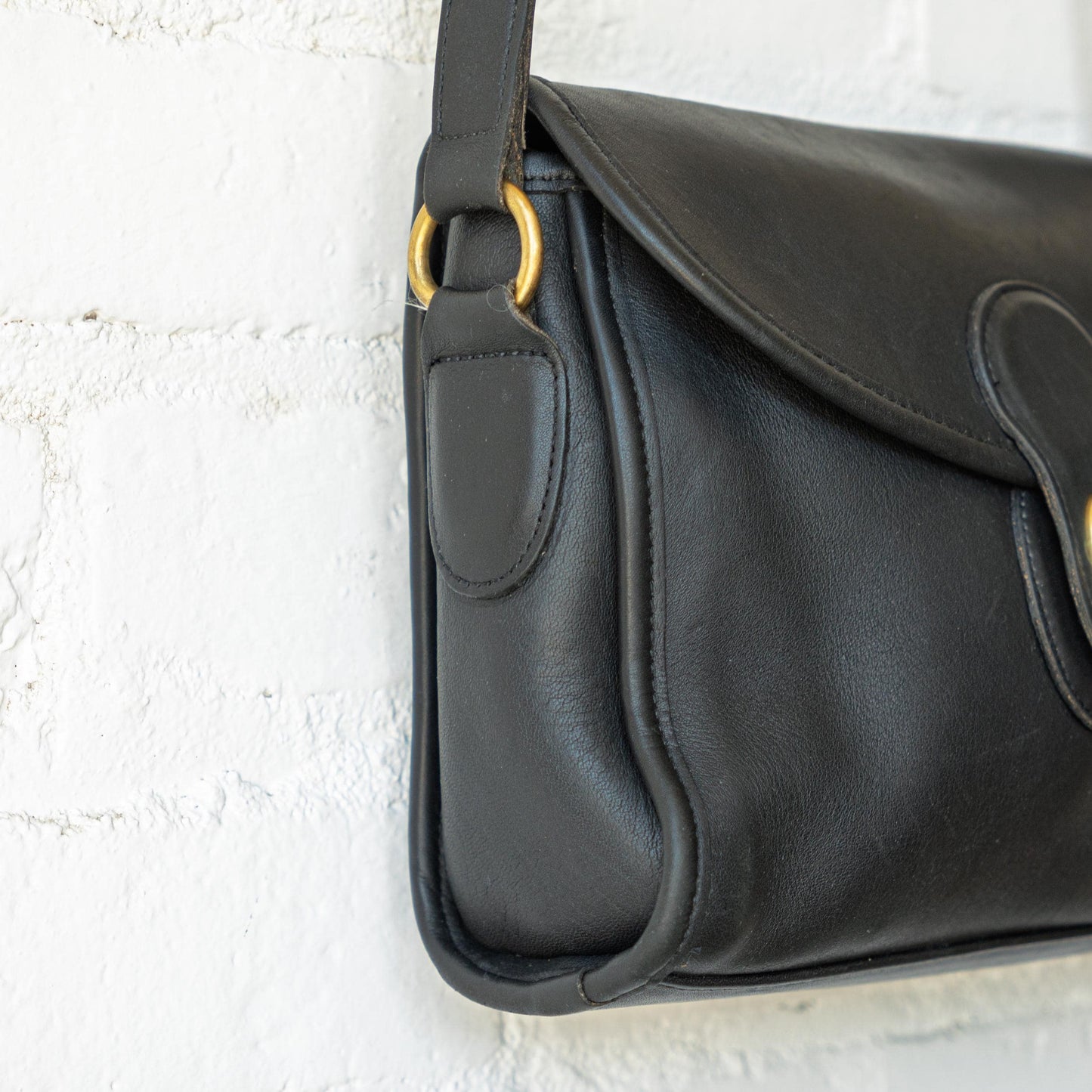 Vintage 90s Coach Devon Black Leather Crossbody Bag #9908 | Designer Shoulder Bag Purse
