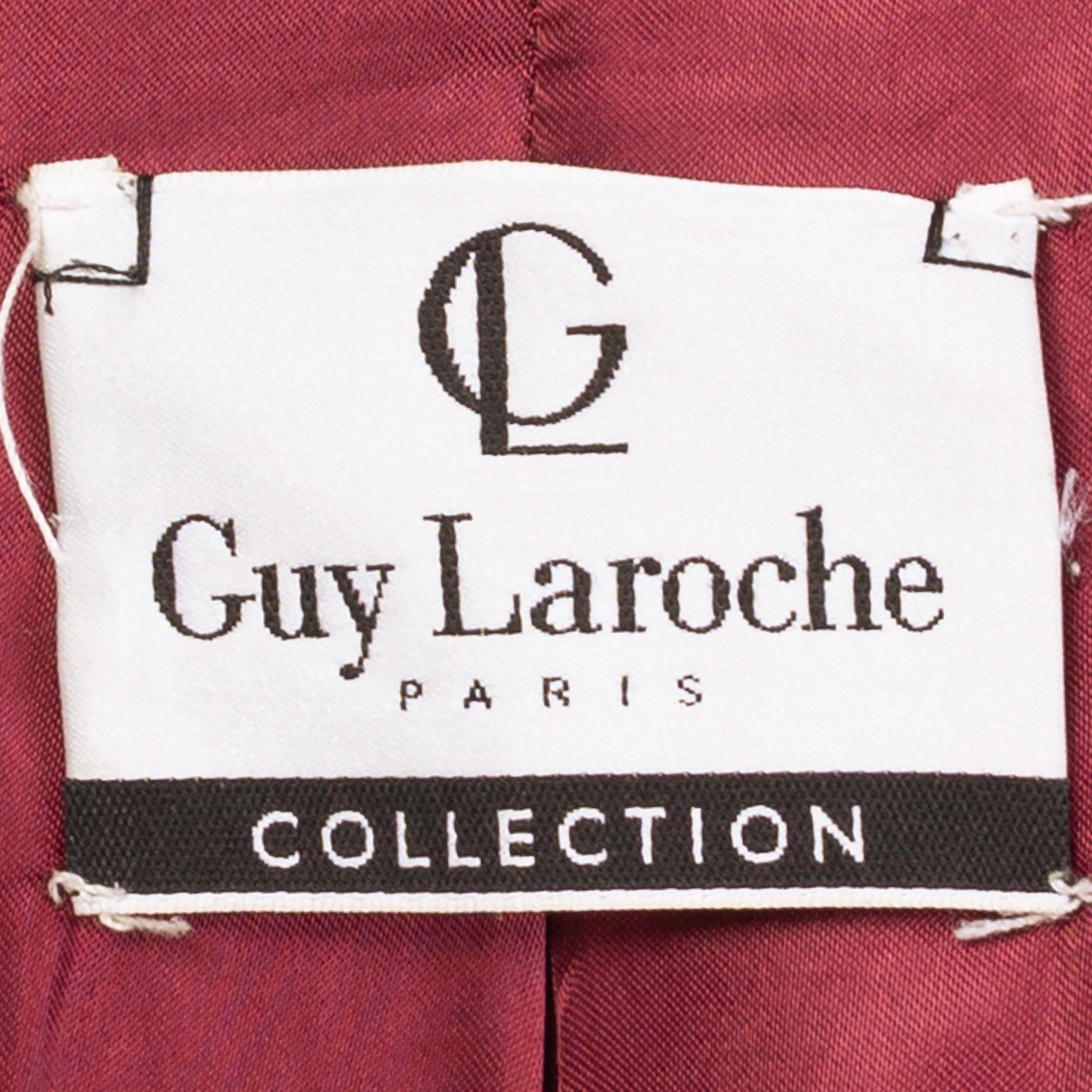 Vintage 80s Guy Laroche Mahogany Faux Fur Scarf Coat - Medium
