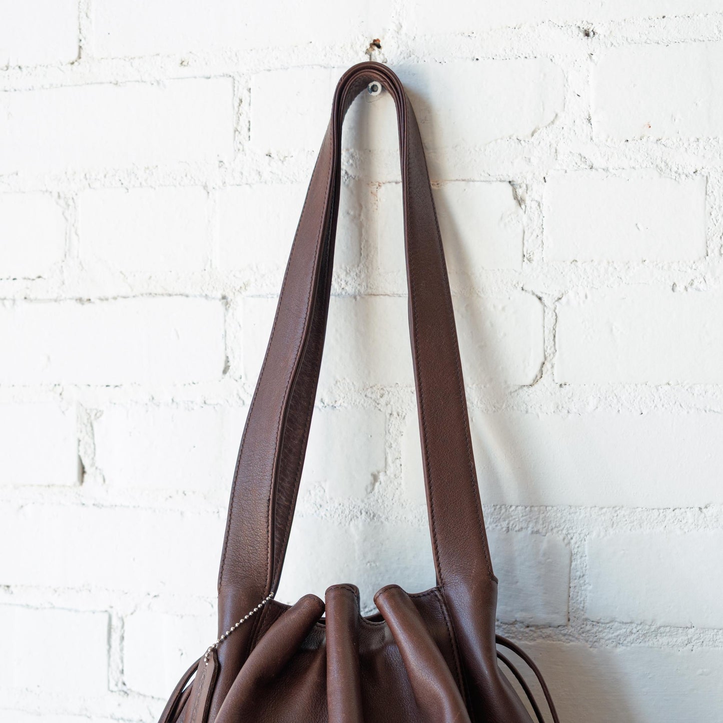 Vintage 90s Coach Lexington Brown Leather Drawstring Bucket Bag #4180 | Designer Shoulder Bag Purse